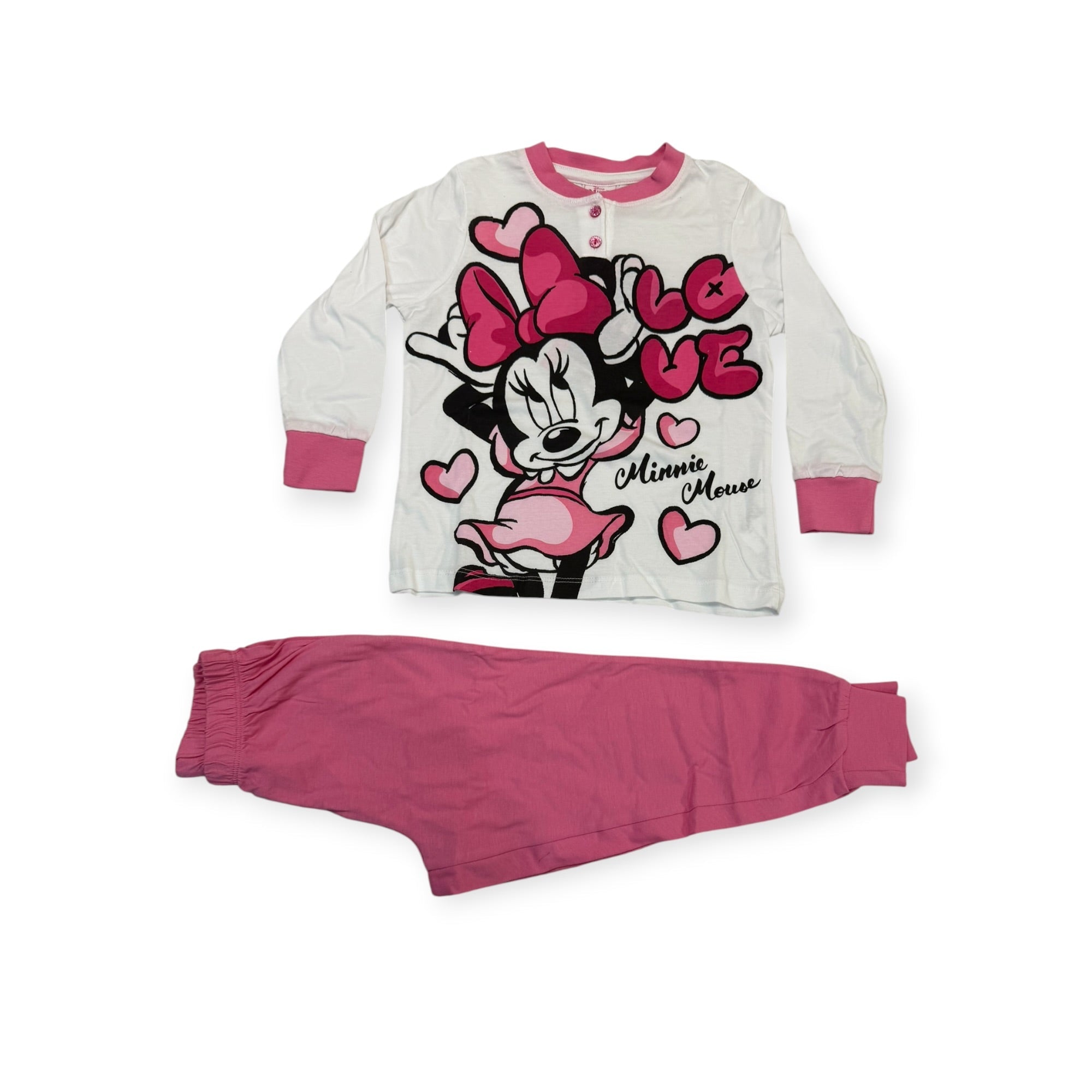 Pigiama Bimba Lungo in Cotone Jersey Serafino Sabor MINNIE Art.DY50L0750 - Boutique dell'Intimo e del Neonato