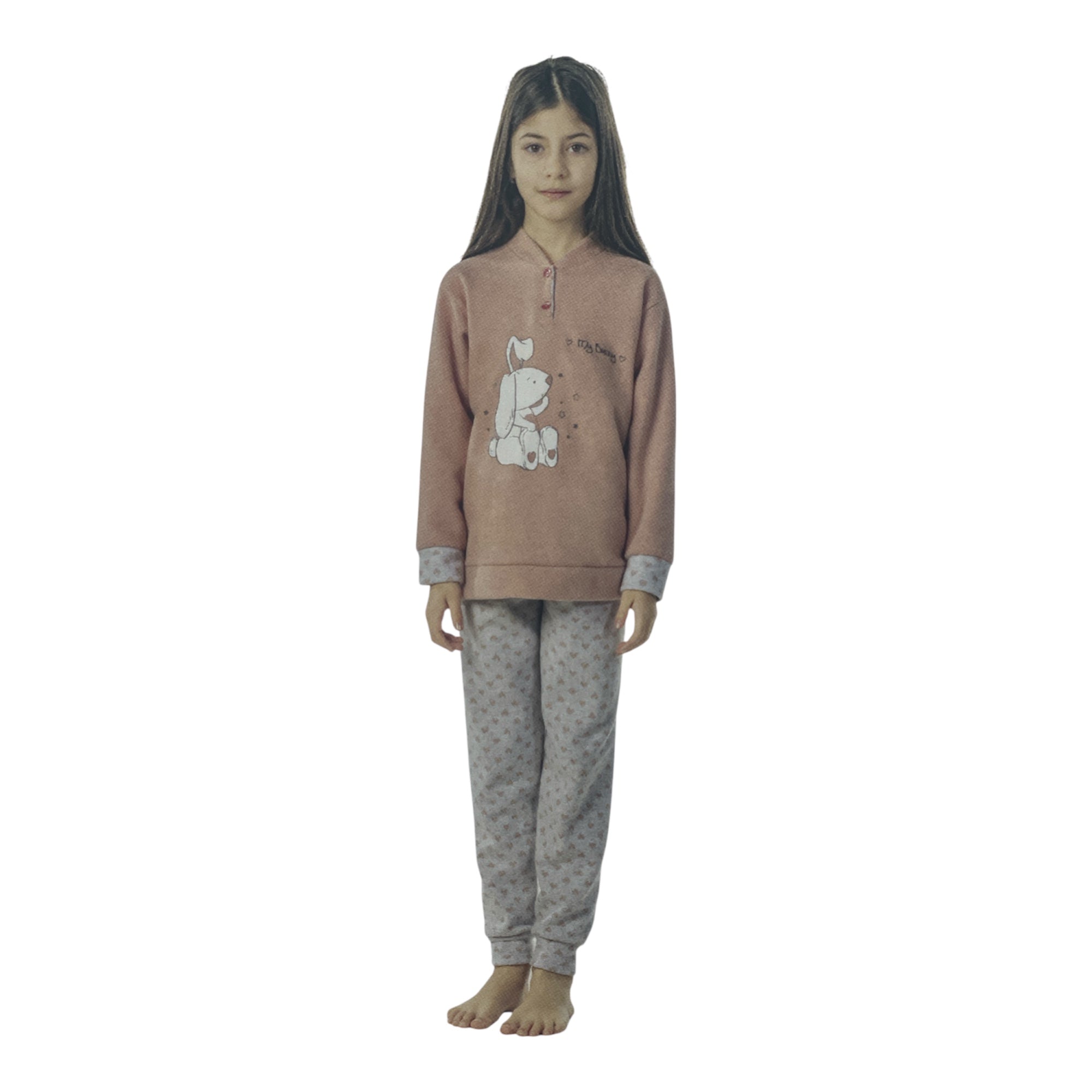Pigiama Bimba Lungo in Cotone Punto Milano Serafino Maele Art.AI173 - Boutique dell'Intimo e del Neonato