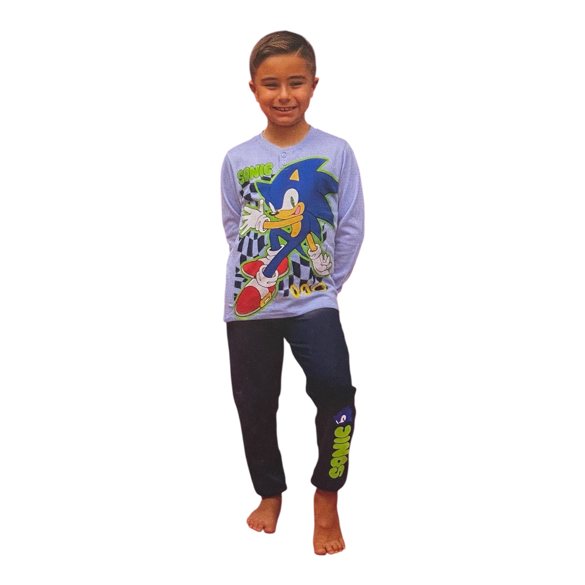 Pigiama Bimbo Lungo in Cotone Felpato Girocollo Sabor SONIC Art.SC40G4700 - Boutique dell'Intimo e del Neonato