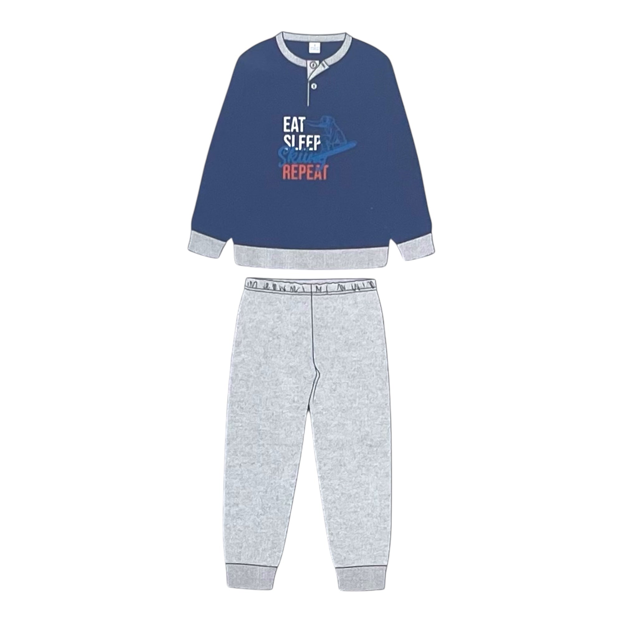 Pigiama Bimbo Lungo in Cotone Felpato Serafino SognoSondesto Art.ISG24223 - Boutique dell'Intimo e del Neonato