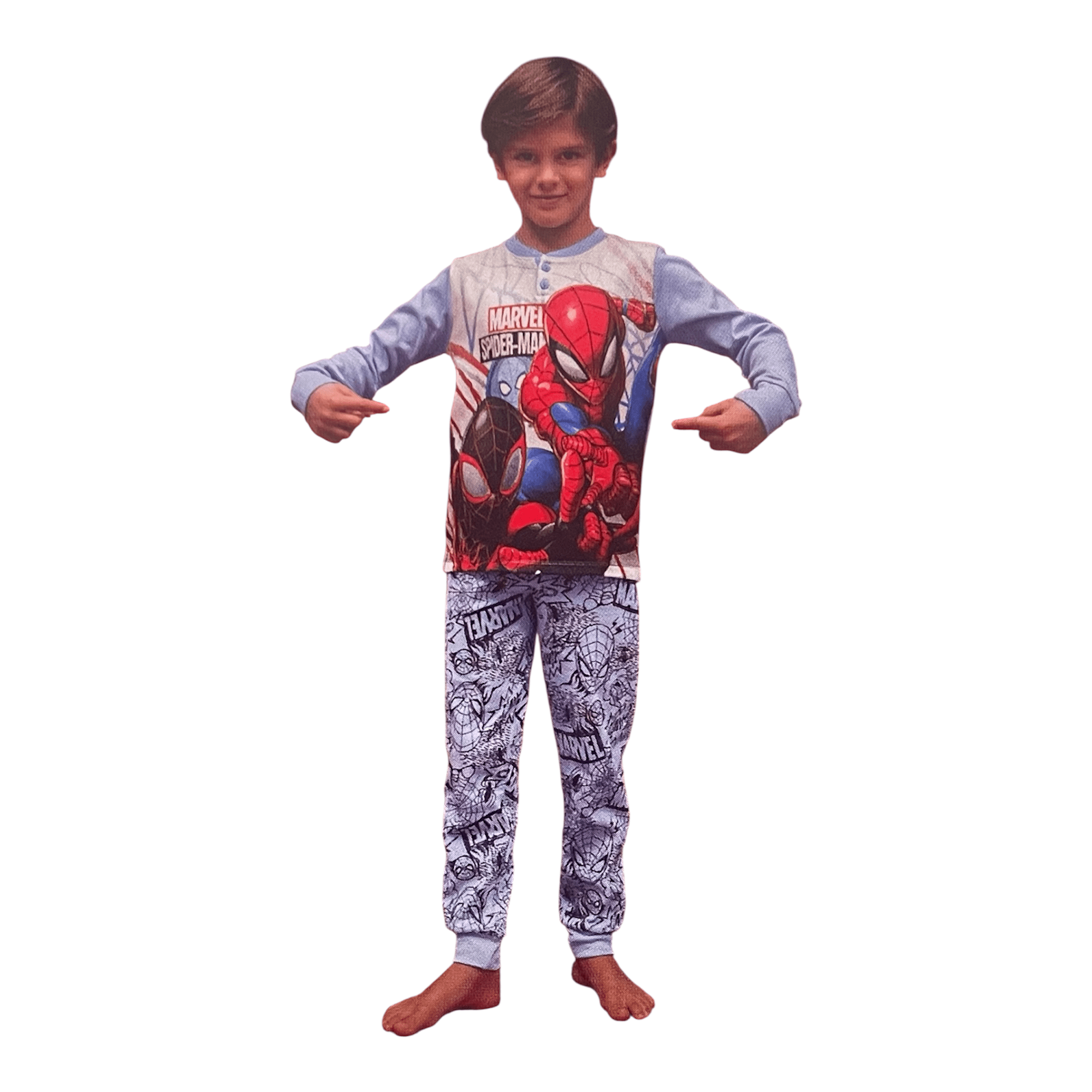 Pigiama Bimbo Lungo in Cotone Interlock Girocollo Sabor Marvel SPIDERMAN Art.MV40M7635 - Boutique dell'Intimo e del Neonato