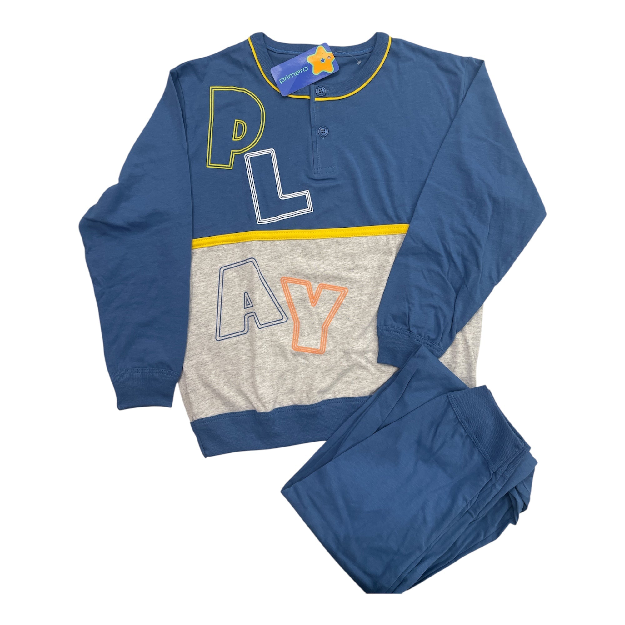 Pigiama Bimbo Lungo in Cotone Jersey Primero Art.E13270 - Boutique dell'Intimo e del Neonato