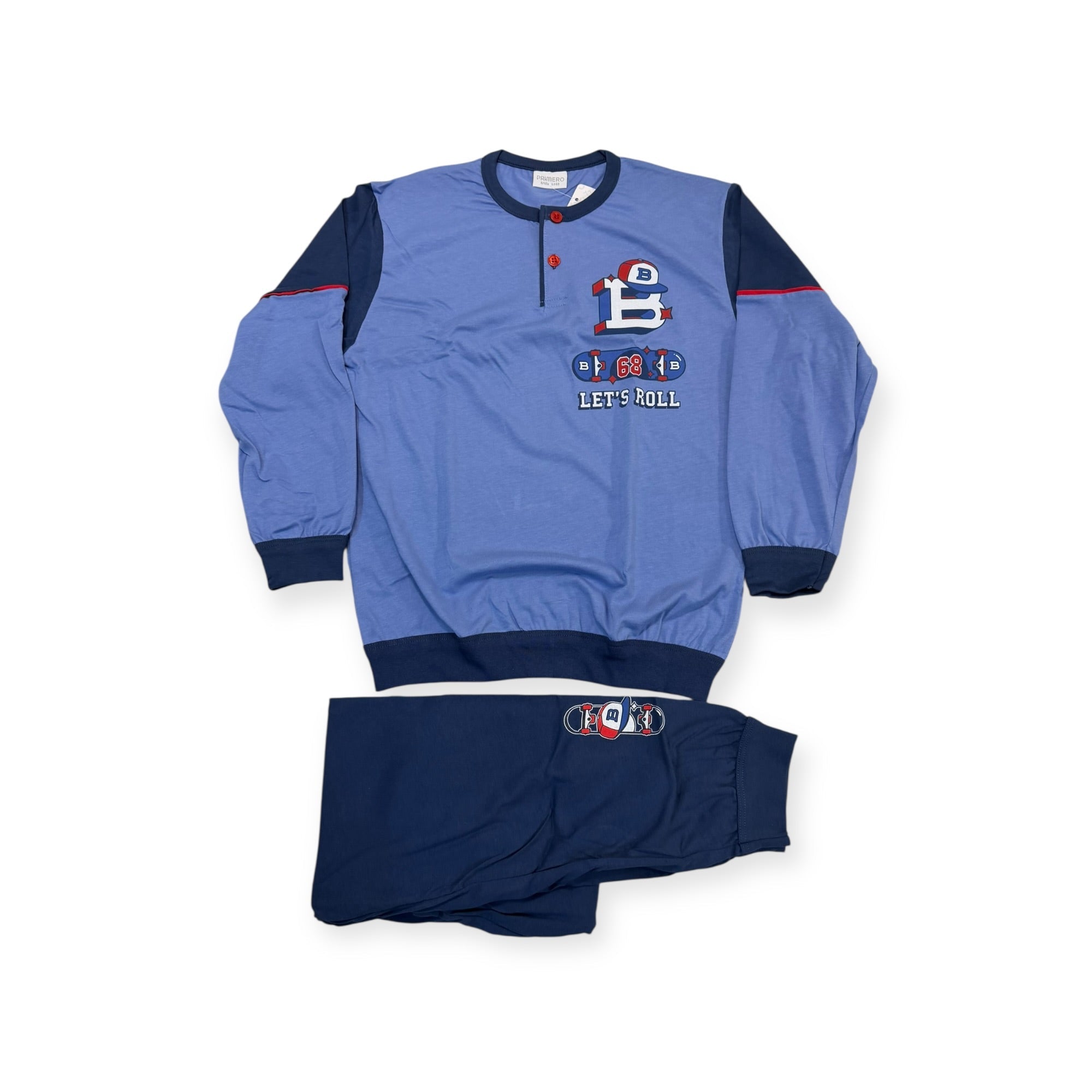 Pigiama Bimbo Lungo in Cotone Jersey Serafino Primero Art.E15202 - Boutique dell'Intimo e del Neonato