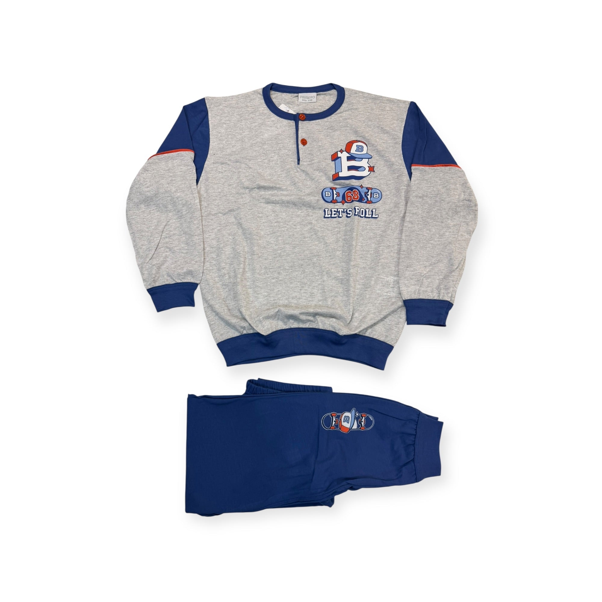 Pigiama Bimbo Lungo in Cotone Jersey Serafino Primero Art.E15202 - Boutique dell'Intimo e del Neonato