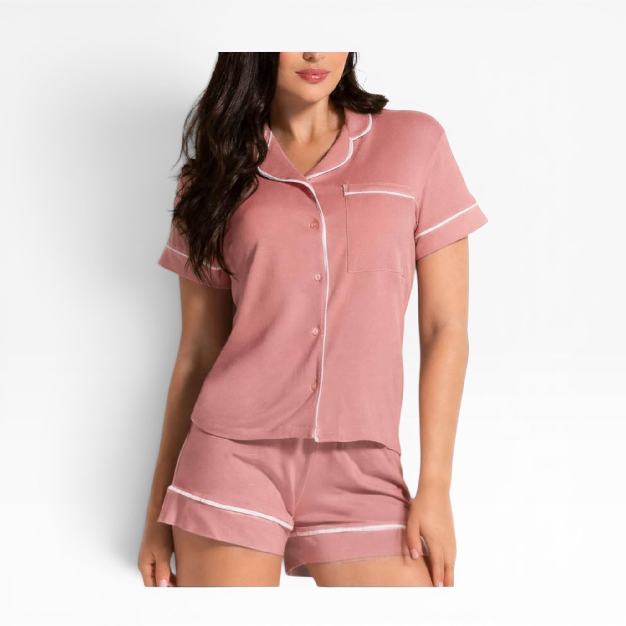 Pigiama Donna Corto Modal Pantaloncino e Camicia Love and Bra Art.105798 - Boutique dell'Intimo e del Neonato