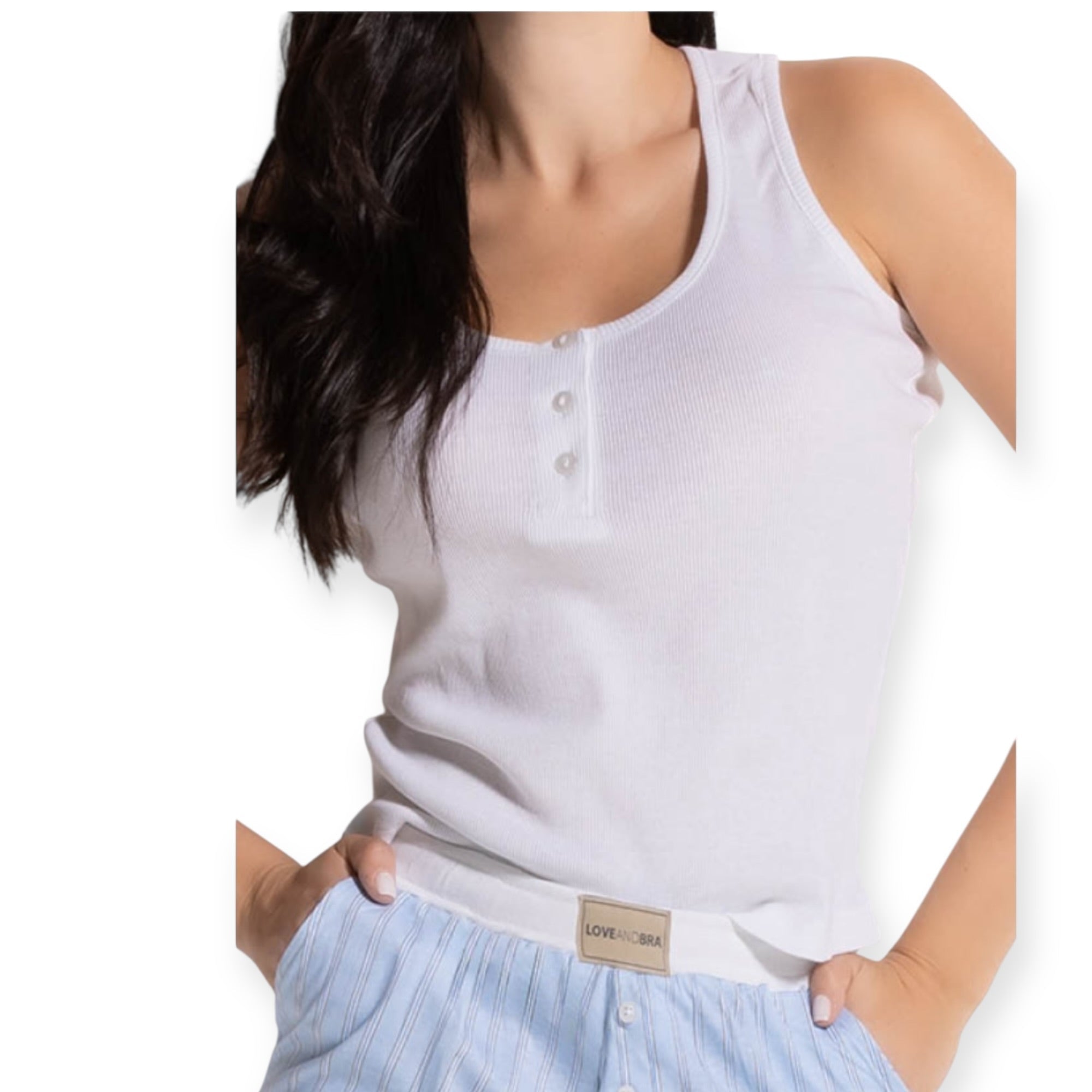 Pigiama Donna Corto Pantaloncino e Canotta Spalla Larga Love and Bra Art.104498 - Boutique dell'Intimo e del Neonato
