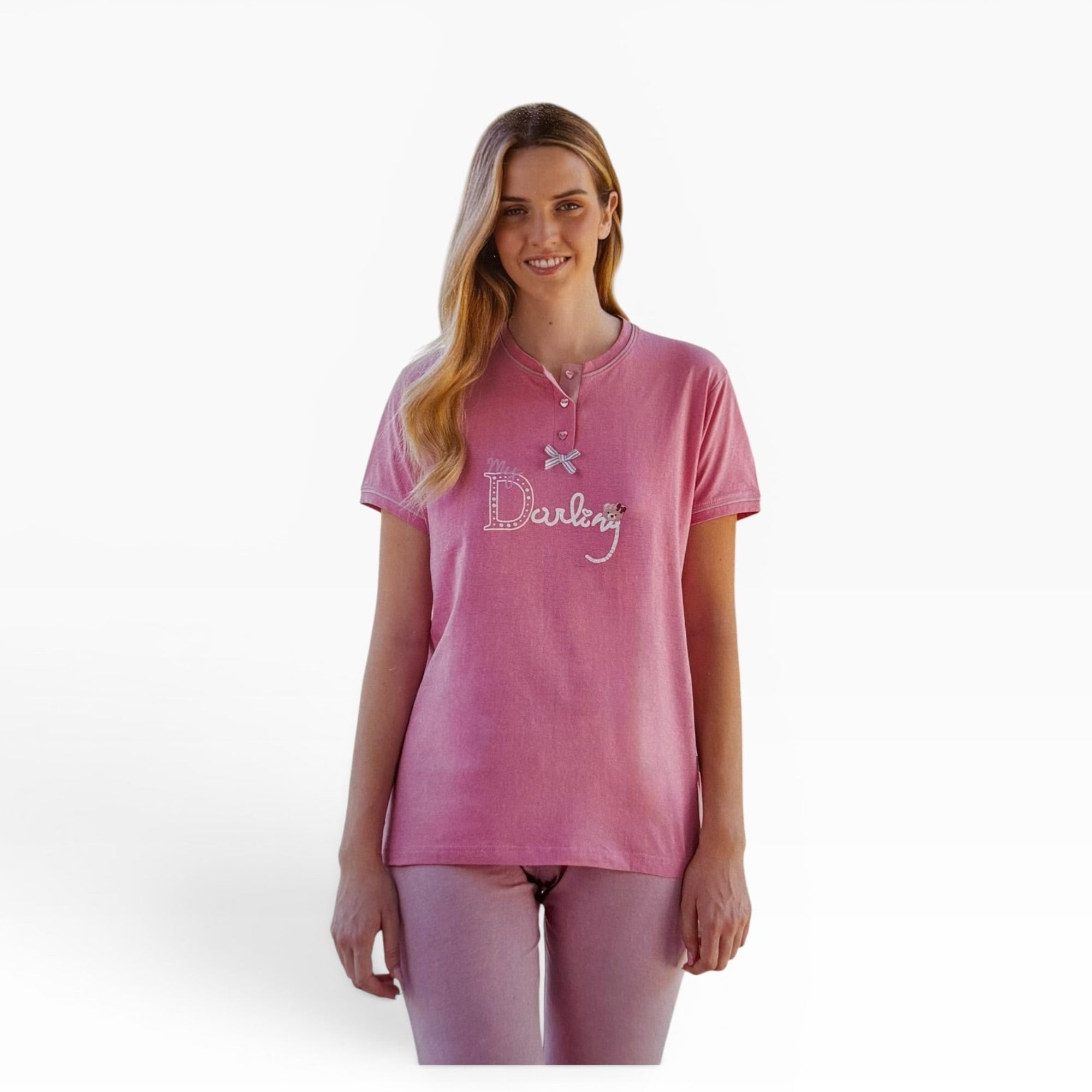 Pigiama Donna Corto T-shirt e Pinocchietto Cotone Jersey Serafino Irge Art.MIC2596 - Boutique dell'Intimo e del Neonato