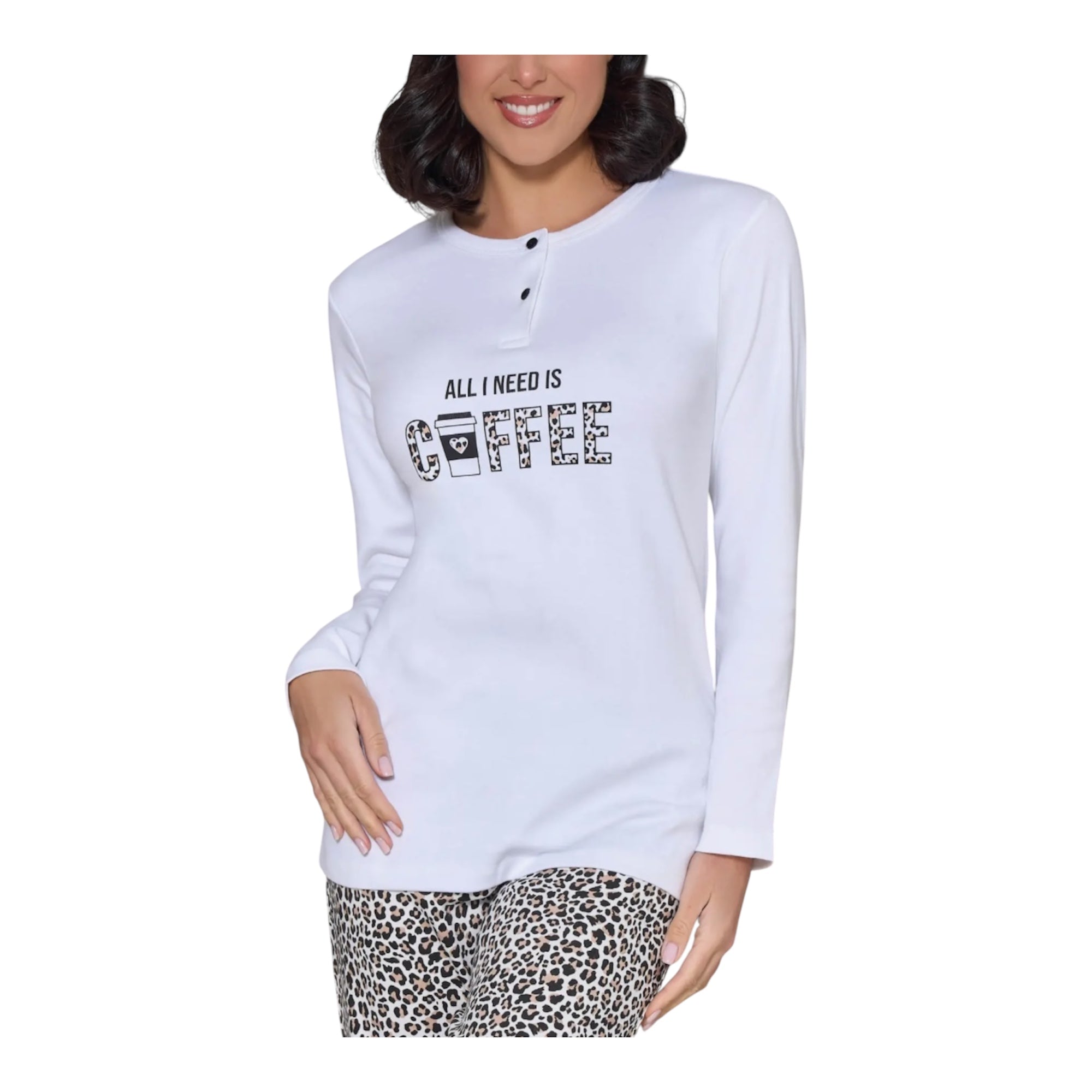 Pigiama Donna in Cotone Interlock Serafino Love and Bra Art.95399 - Boutique dell'Intimo e del Neonato