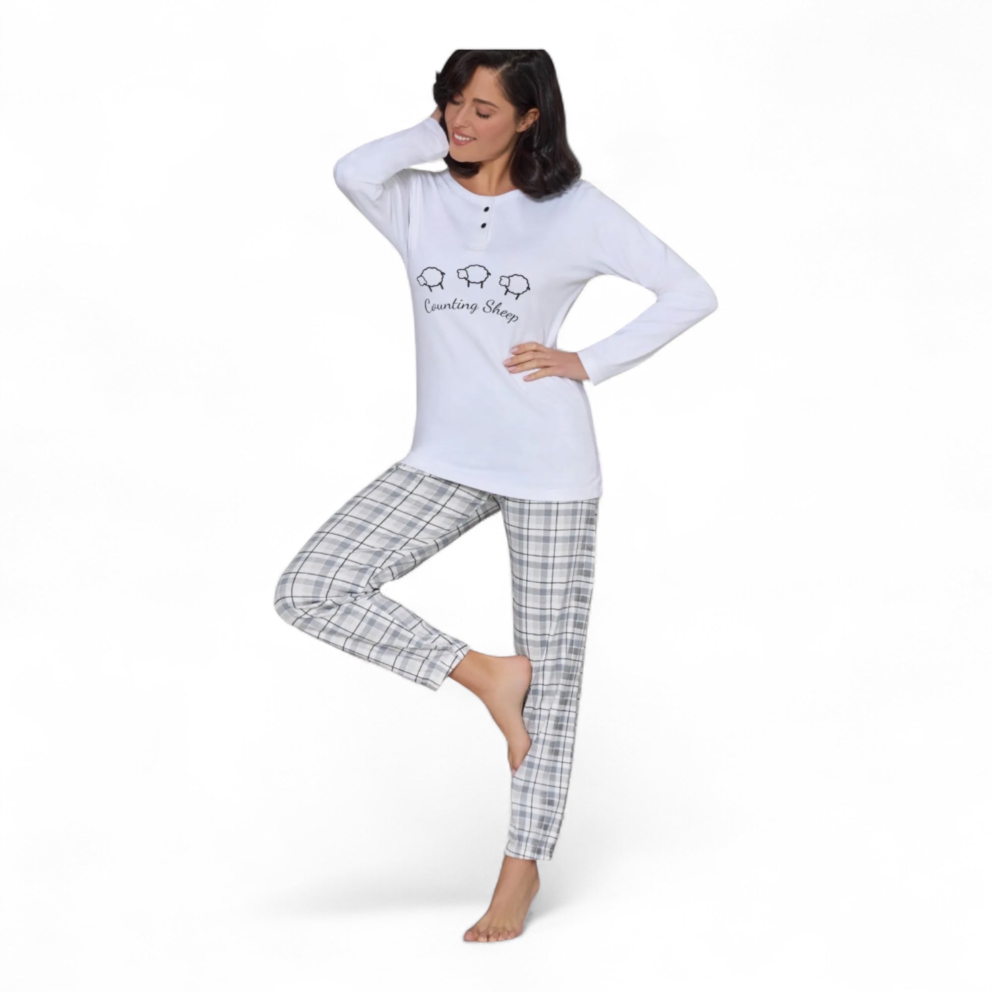 Pigiama Donna in Cotone Interlock Serafino Love and Bra Art.95499 - Boutique dell'Intimo e del Neonato