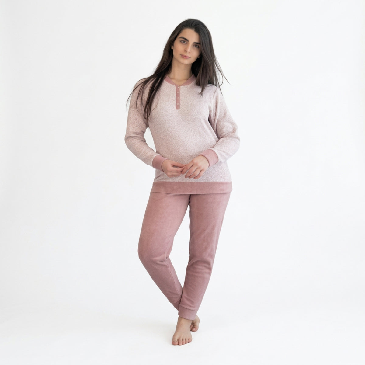 Pigiama Donna Lungo Cotone Punto Milano Serafino Maele Art.AI6062 - Boutique dell'Intimo e del Neonato