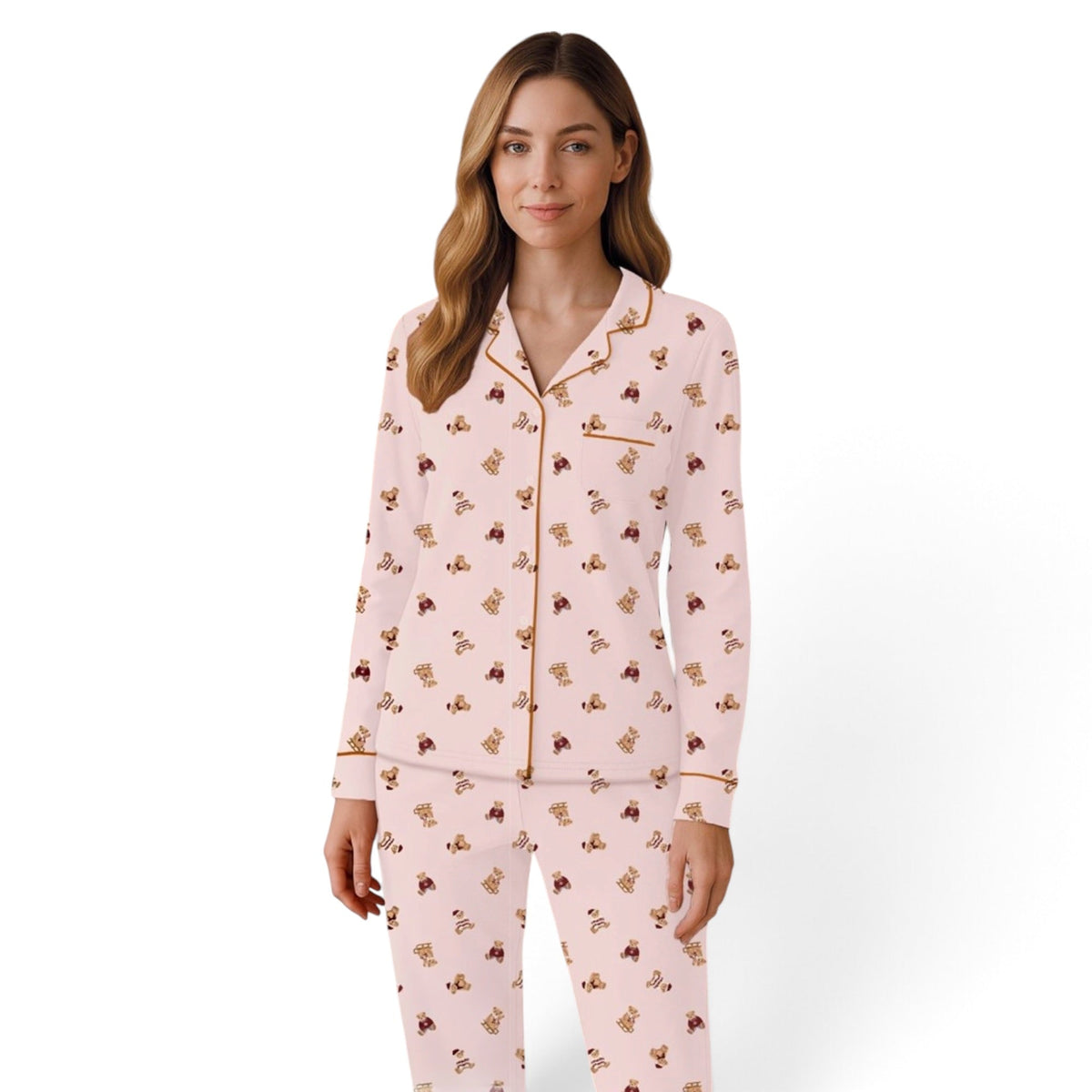 Pigiama Donna Lungo in Caldo Cotone Aperto Davanti "Teddy"+ Calza Omaggio Irge Art.MII2797 - Boutique dell'Intimo e del Neonato