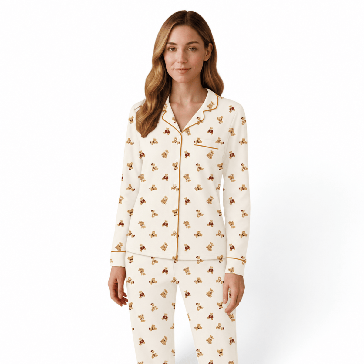 Pigiama Donna Lungo in Caldo Cotone Aperto Davanti "Teddy"+ Calza Omaggio Irge Art.MII2797 - Boutique dell'Intimo e del Neonato