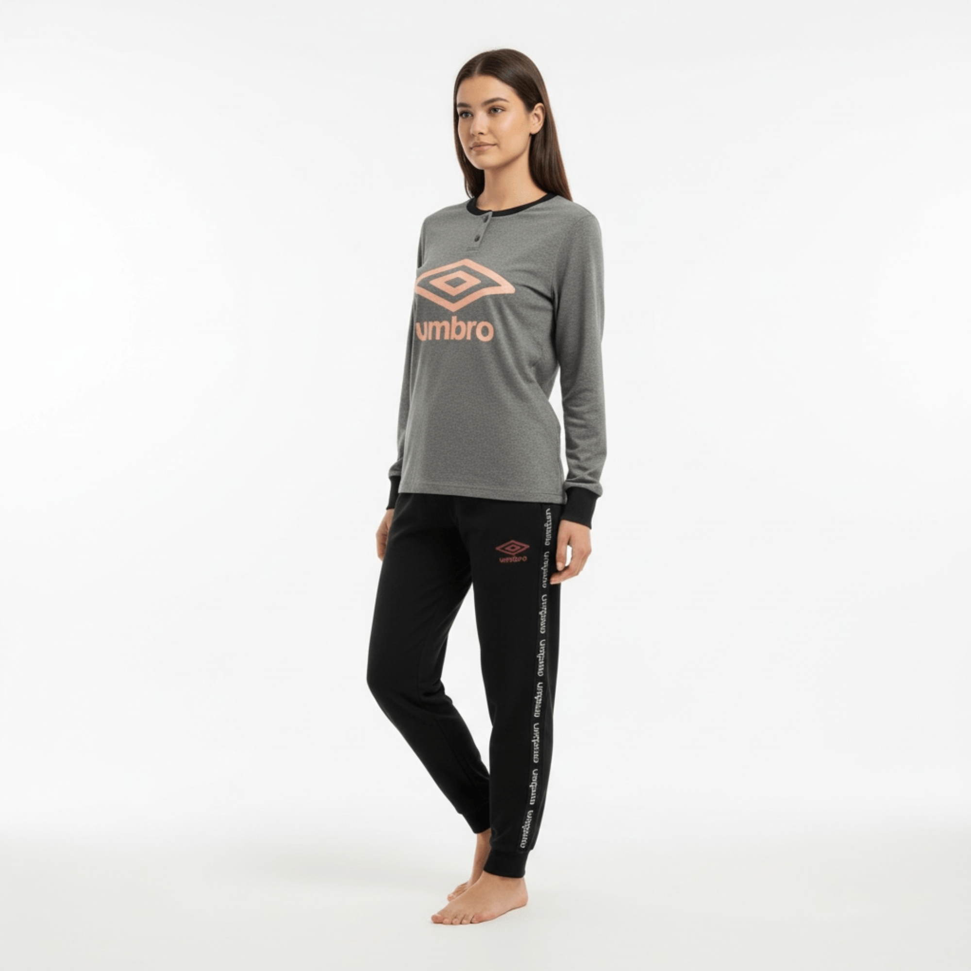 Pigiama Donna Lungo in Caldo Cotone Serafino Umbro Art.UPJ12108 - Boutique dell'Intimo e del Neonato