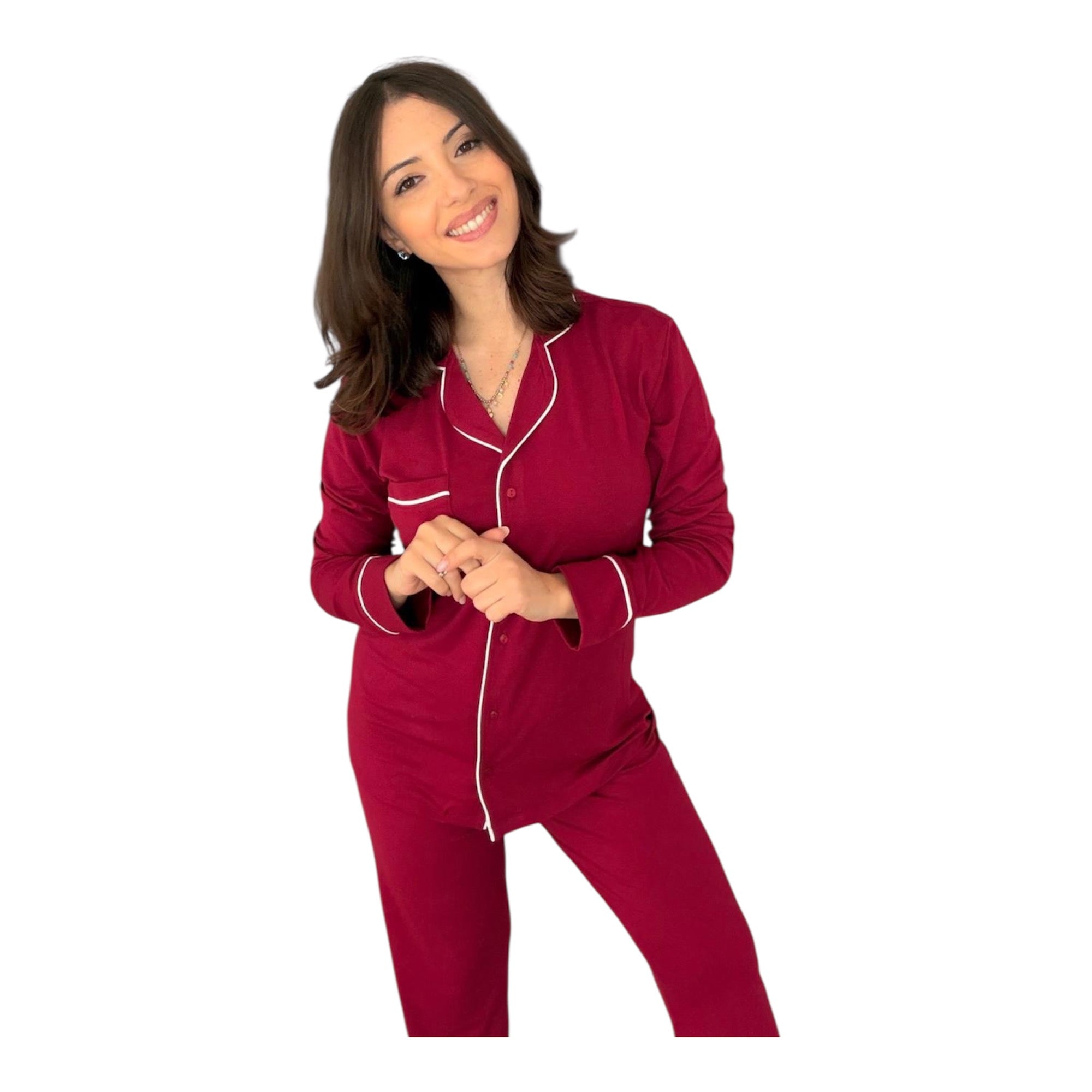 Pigiama Donna Lungo in Cotone Interlock Aperto Avanti Enrico Coveri Art. EP6283 - Boutique dell'Intimo e del Neonato