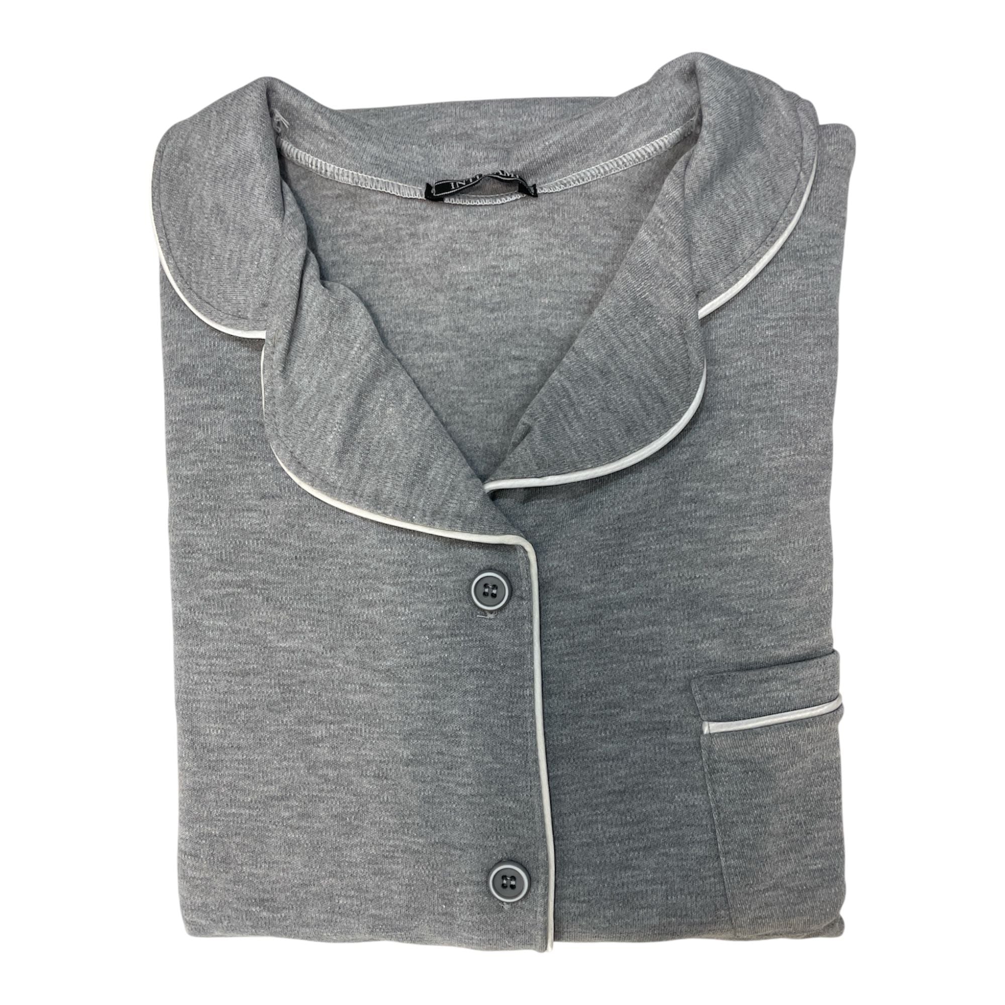 Pigiama Donna Lungo in Cotone Interlock Aperto Avanti Intimami Art.ID1437 - Boutique dell'Intimo e del Neonato