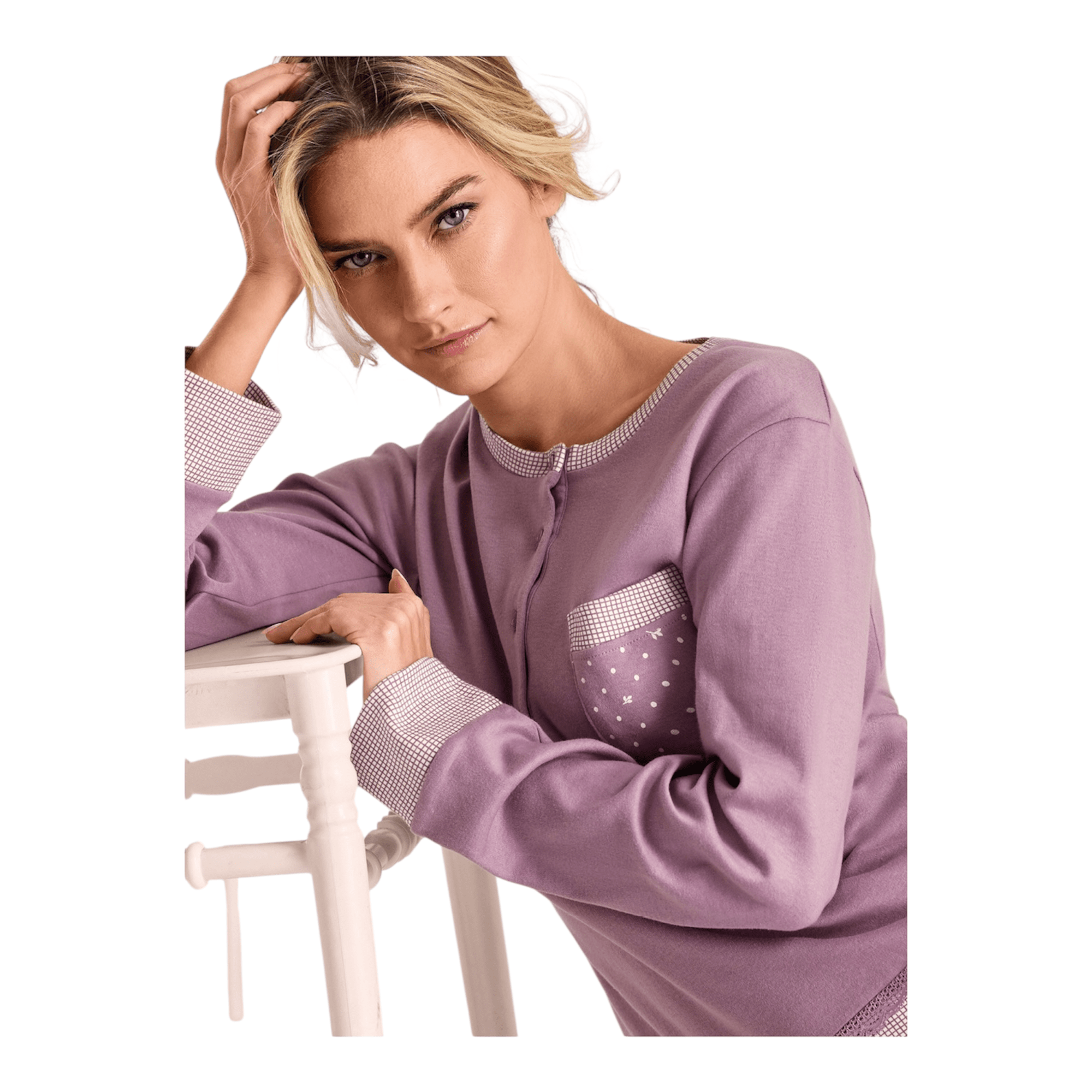 Pigiama Donna Lungo in Cotone Interlock Serafino Infiore Art.MA652996 - Boutique dell'Intimo e del Neonato