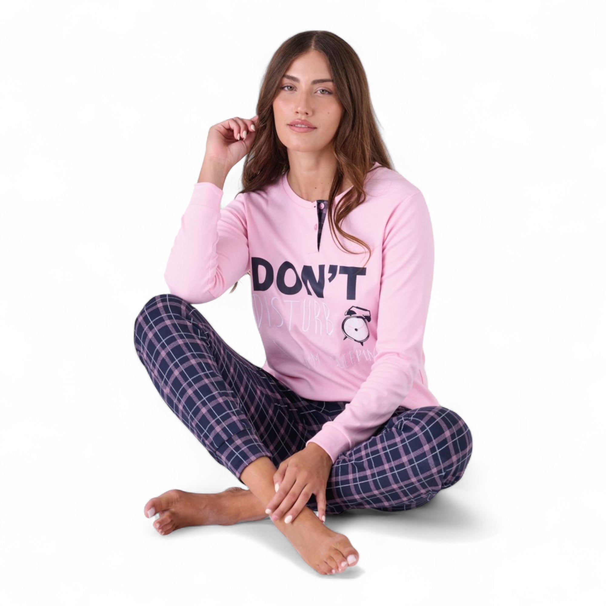 Pigiama Donna Lungo in Cotone Interlock Serafino Paprika & Zenzero Art.PP500 - Boutique dell'Intimo e del Neonato