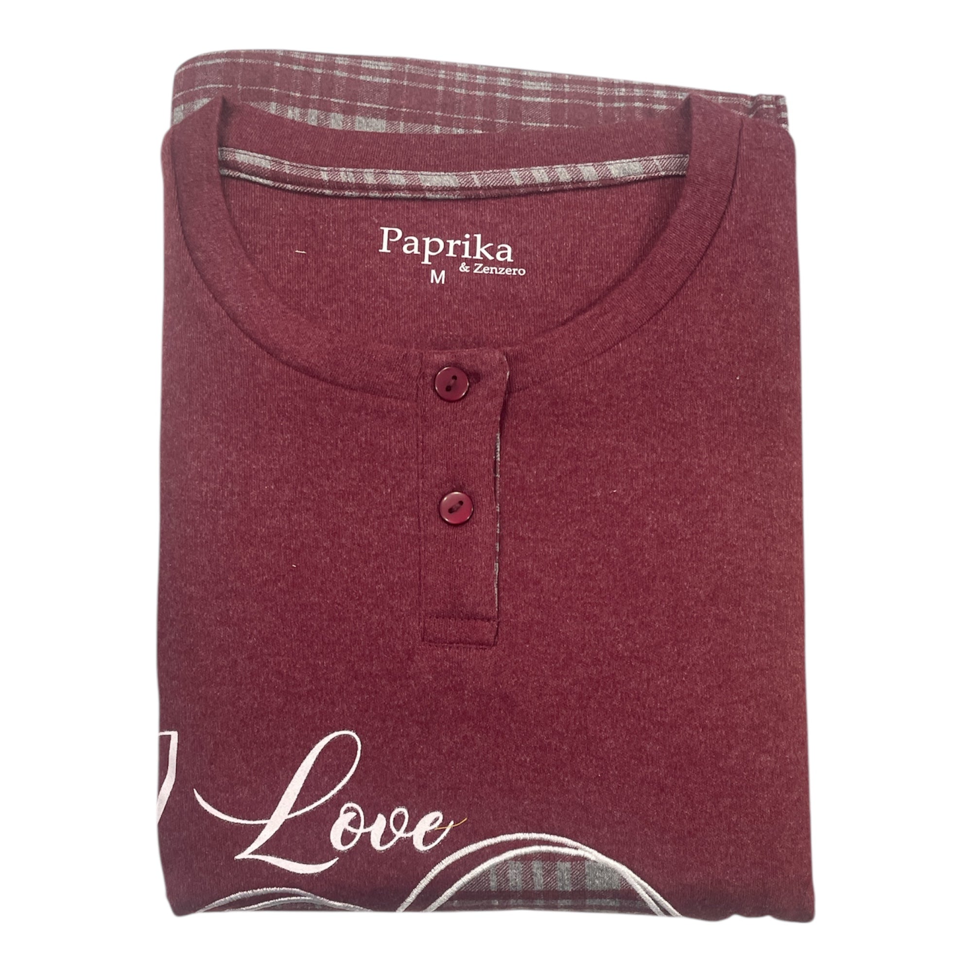 Pigiama Donna Lungo in Cotone Interlock Serafino Paprika & Zenzero Art.PP503 - Boutique dell'Intimo e del Neonato