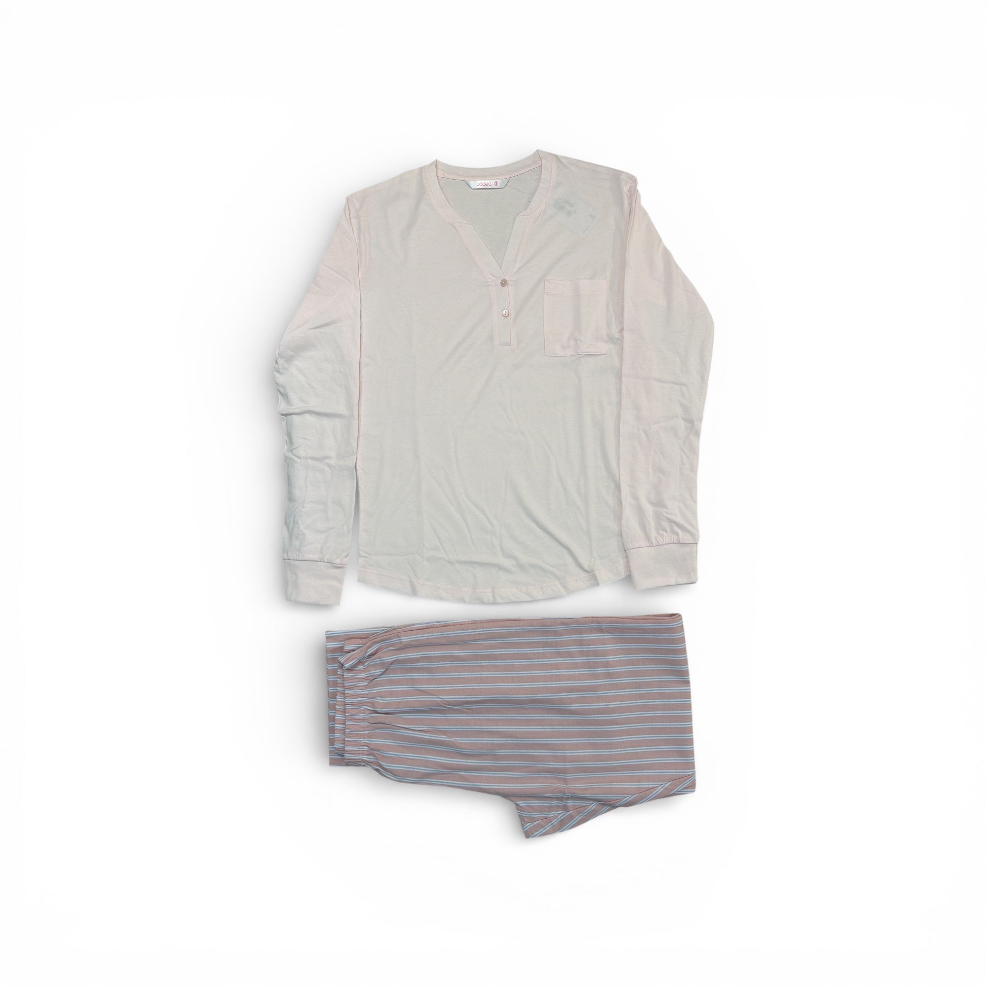 Pigiama Donna Lungo in Cotone Jersey Scollo V Serafino Jadea Art.3308 - Boutique dell'Intimo e del Neonato