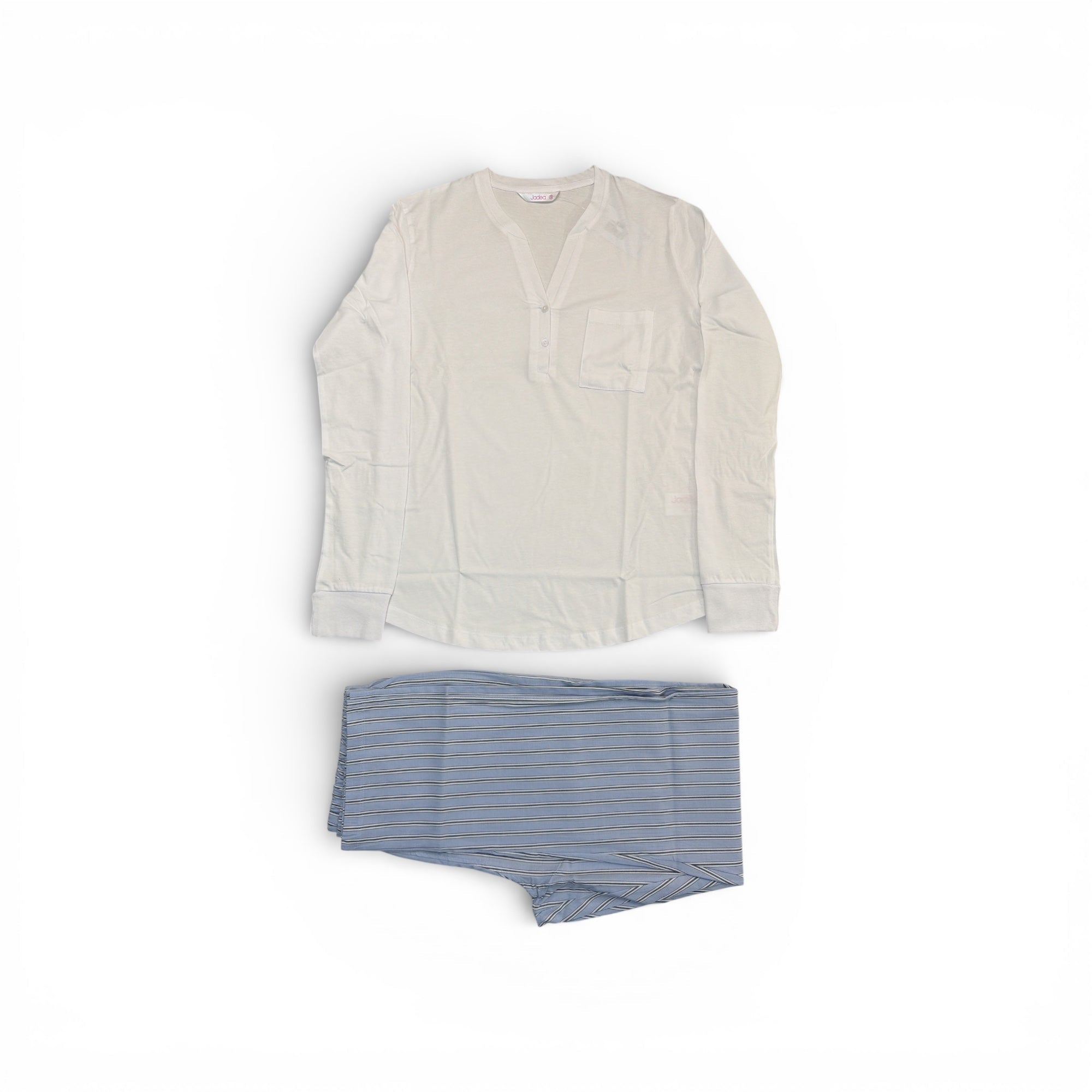 Pigiama Donna Lungo in Cotone Jersey Scollo V Serafino Jadea Art.3308 - Boutique dell'Intimo e del Neonato