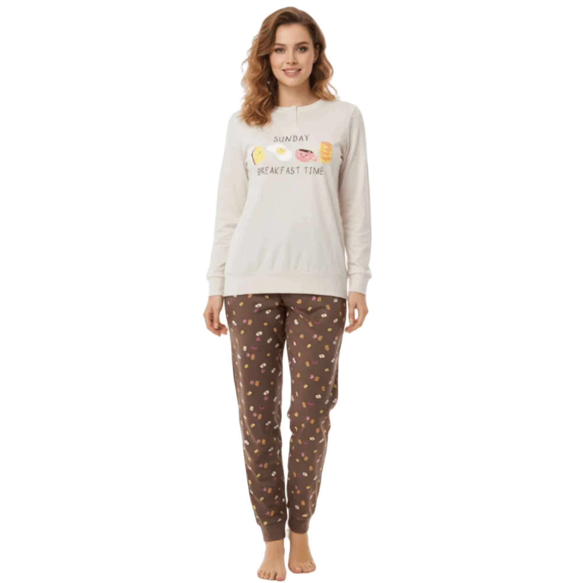 Pigiama Donna Lungo in Cotone Jersey Sefino Oronero Art.OD561 - Boutique dell'Intimo e del Neonato