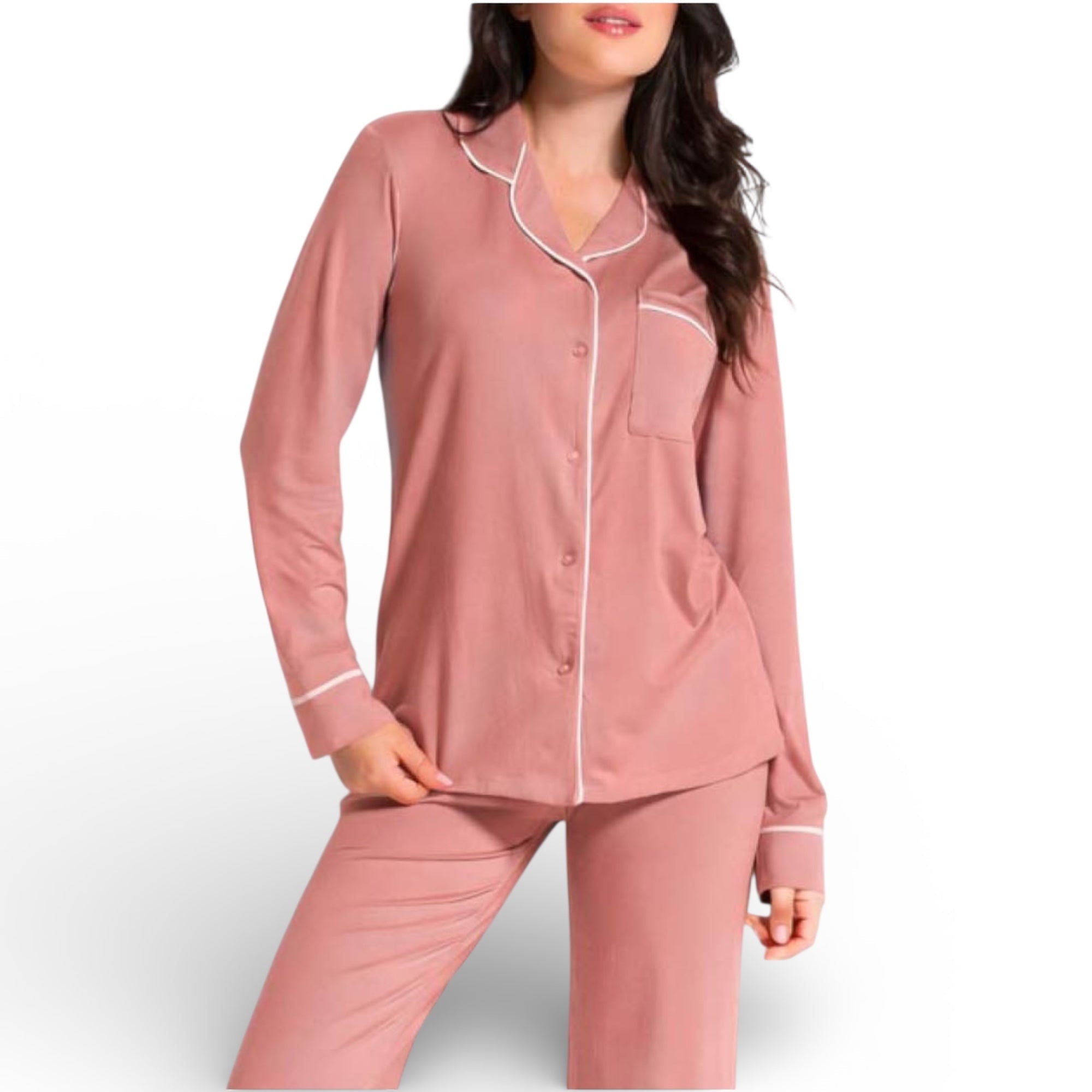 Pigiama Donna Lungo in Modal Aperto Davanti Love and Bra Art.105799 - Boutique dell'Intimo e del Neonato