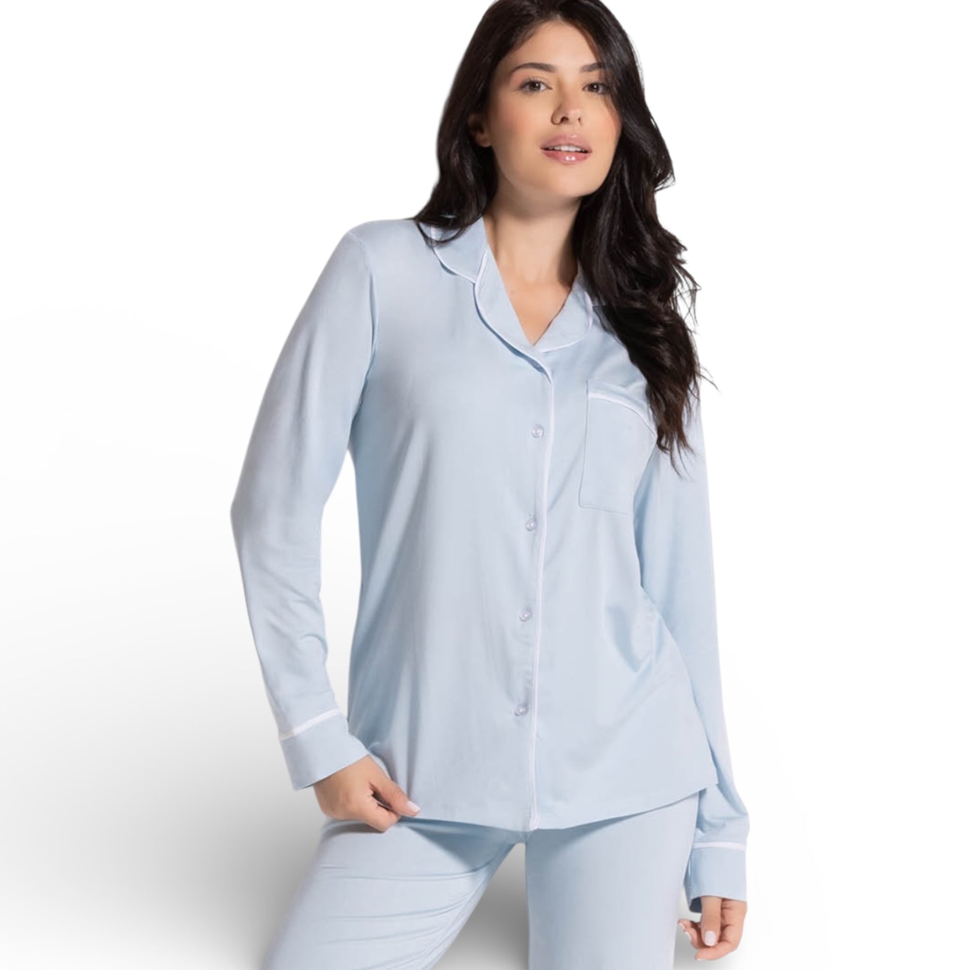 Pigiama Donna Lungo in Modal Aperto Davanti Love and Bra Art.105799 - Boutique dell'Intimo e del Neonato