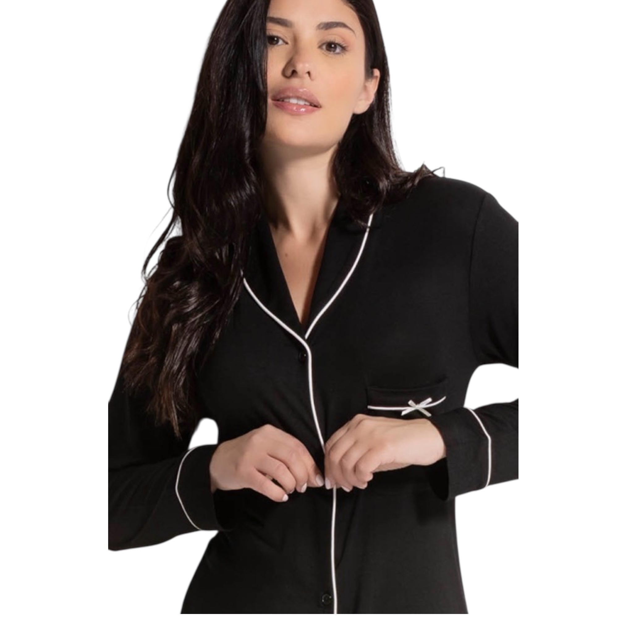 Pigiama Donna Lungo in Modal Aperto Davanti Love and Bra Art.107599 - Boutique dell'Intimo e del Neonato