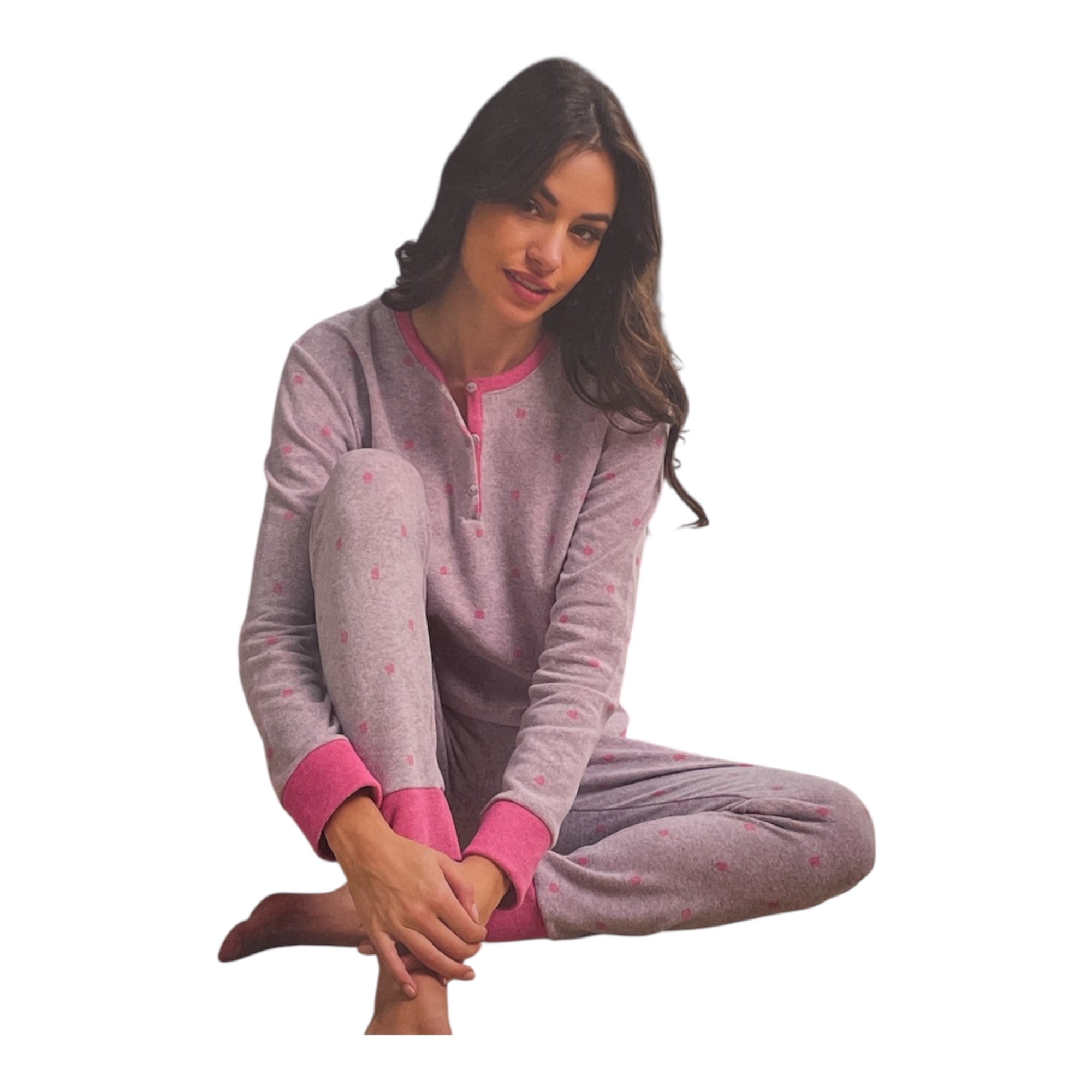 Pigiama Donna Lungo in Punto Milano Serafino Il Granchio Art.GP6110 - Boutique dell'Intimo e del Neonato