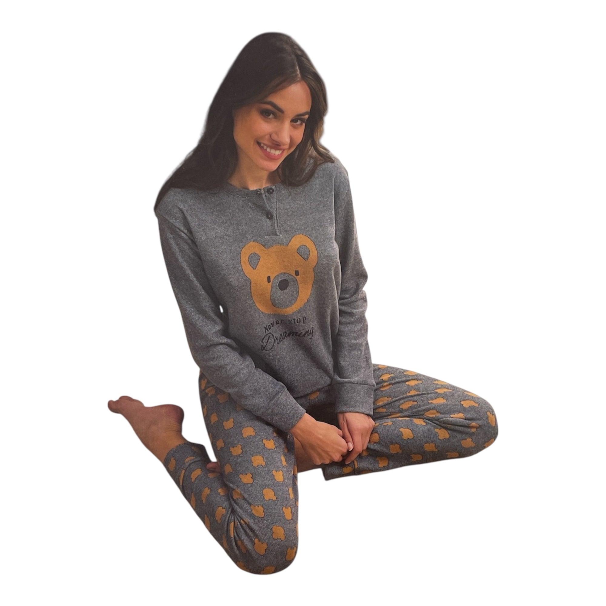 Pigiama Donna Lungo in Punto Milano Serafino Il Granchio Art.GP6111 - Boutique dell'Intimo e del Neonato