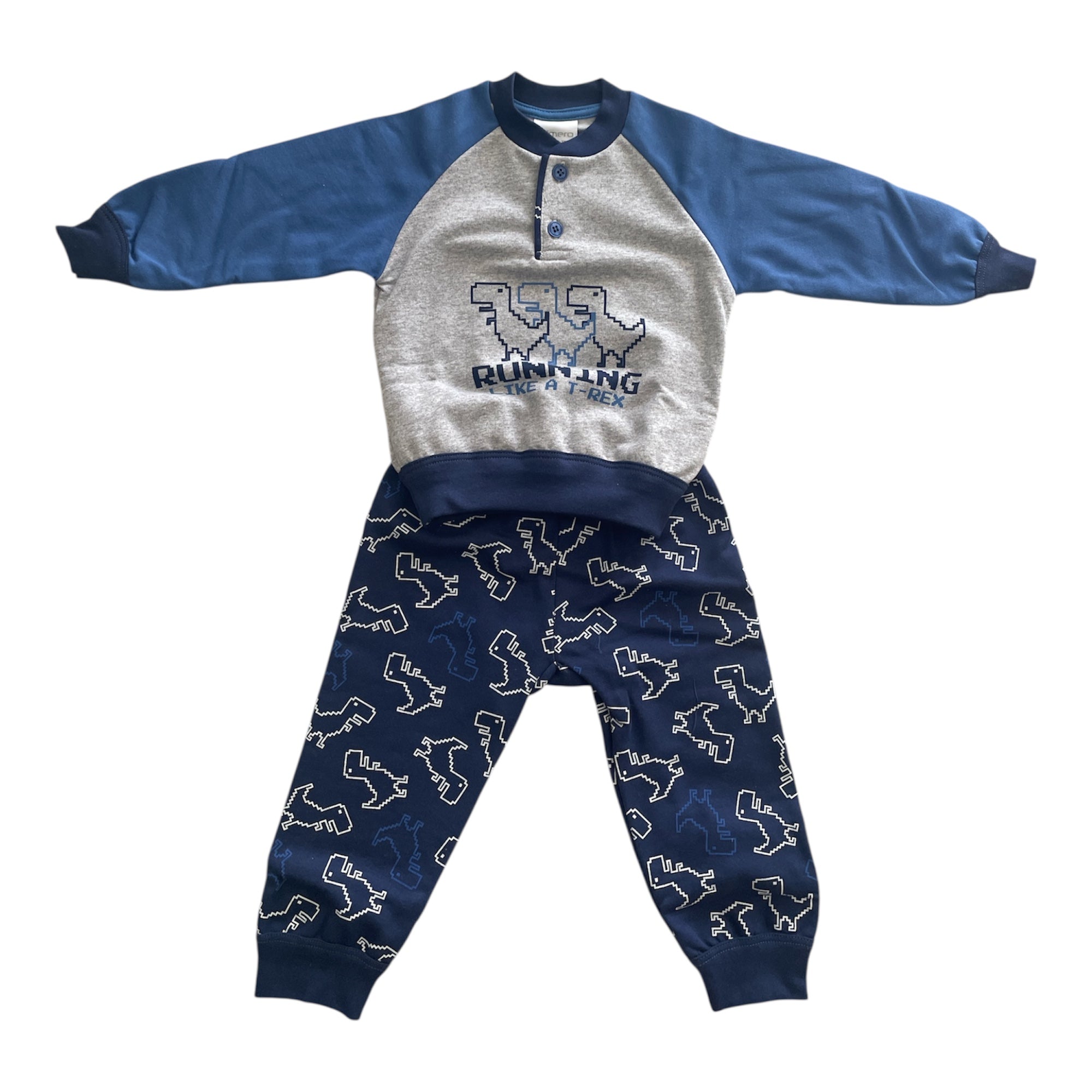 Pigiama Neonato Lungo Felpa Serafino Primero Art.I13046 - Boutique dell'Intimo e del Neonato