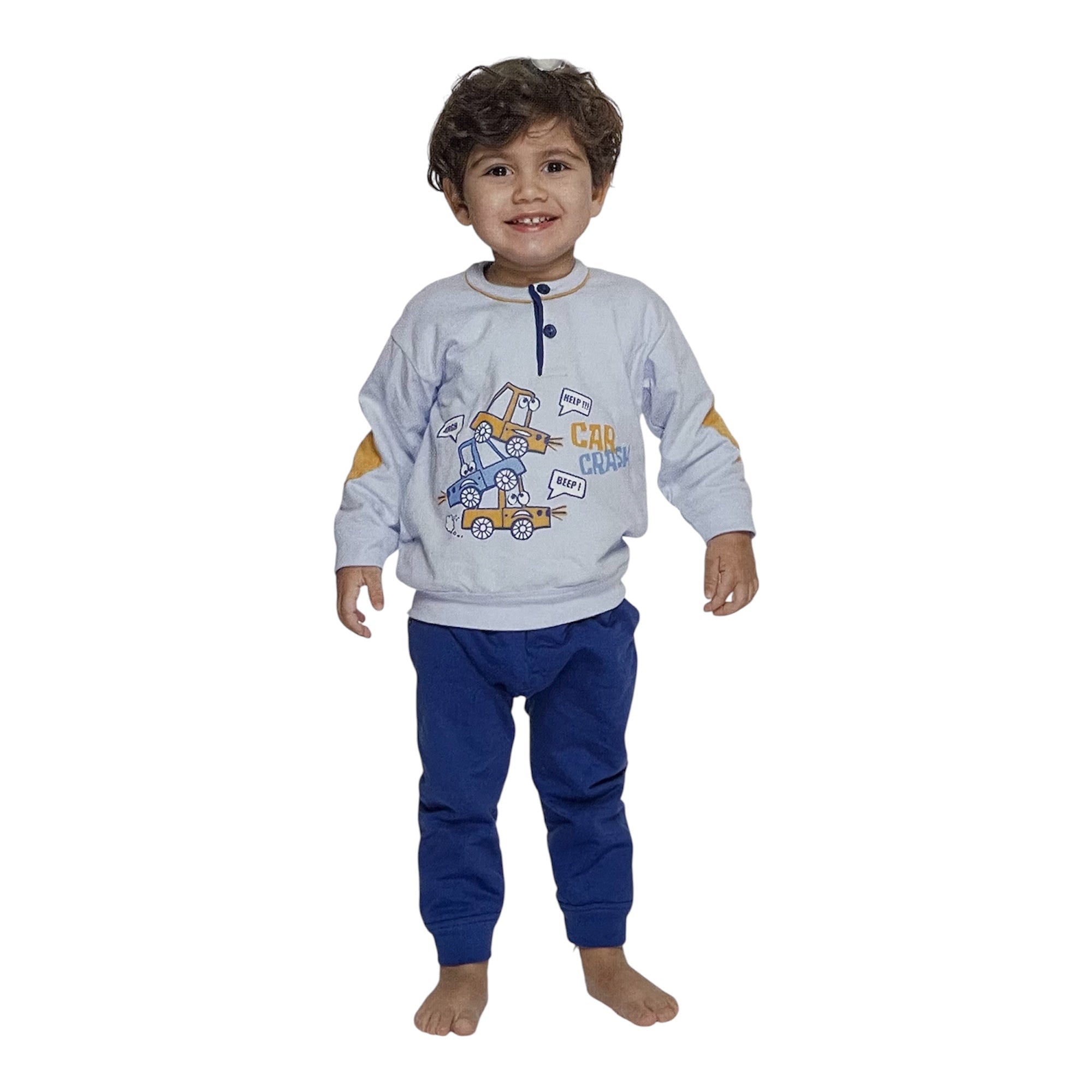 Pigiama Neonato Lungo in Cotone Felpato Serafino Gary Art.Q10032 - Boutique dell'Intimo e del Neonato