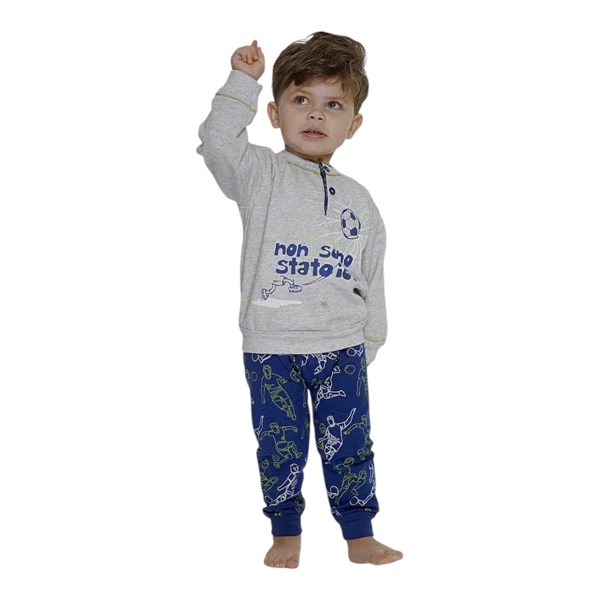 Pigiama Neonato Lungo in Cotone Felpato Serafino Gary Art.Q10033 - Boutique dell'Intimo e del Neonato