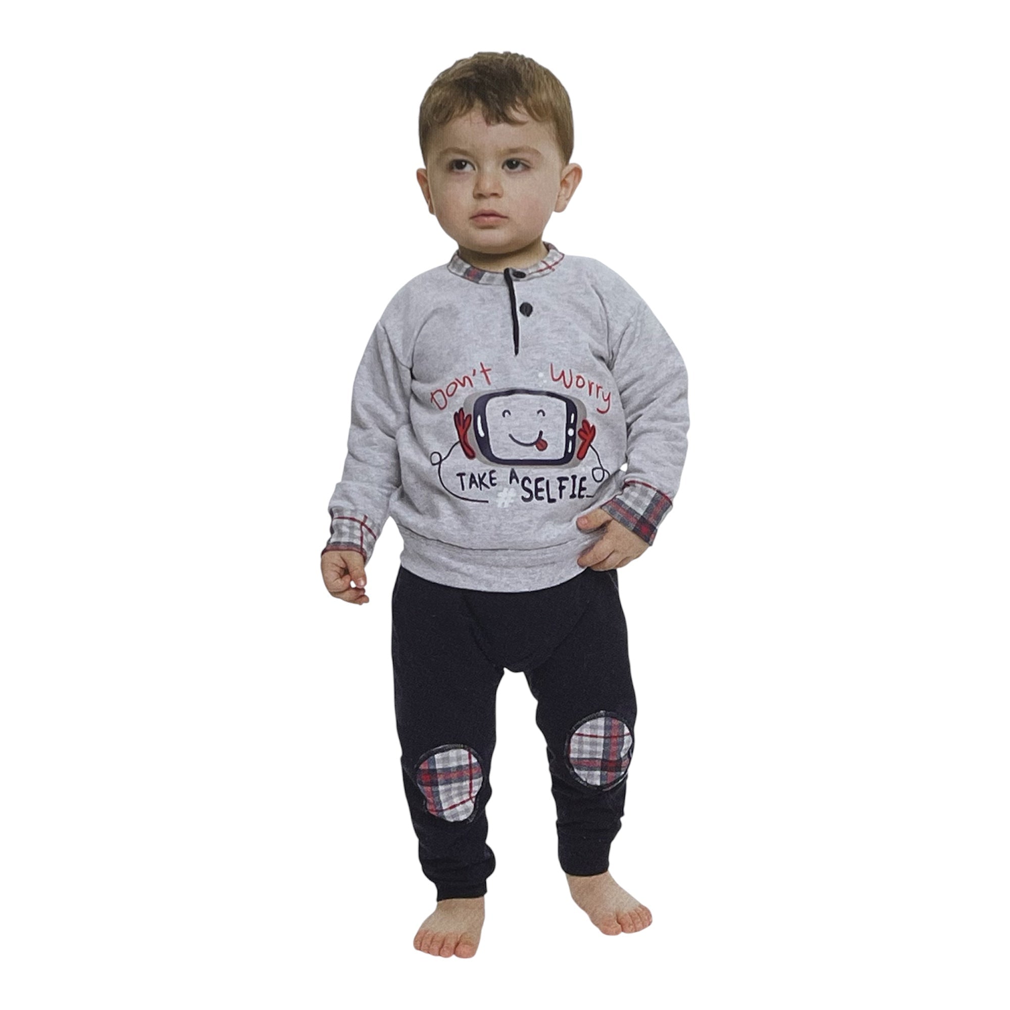 Pigiama Neonato Lungo in Cotone Felpato Serafino Gary Art.S10034 - Boutique dell'Intimo e del Neonato