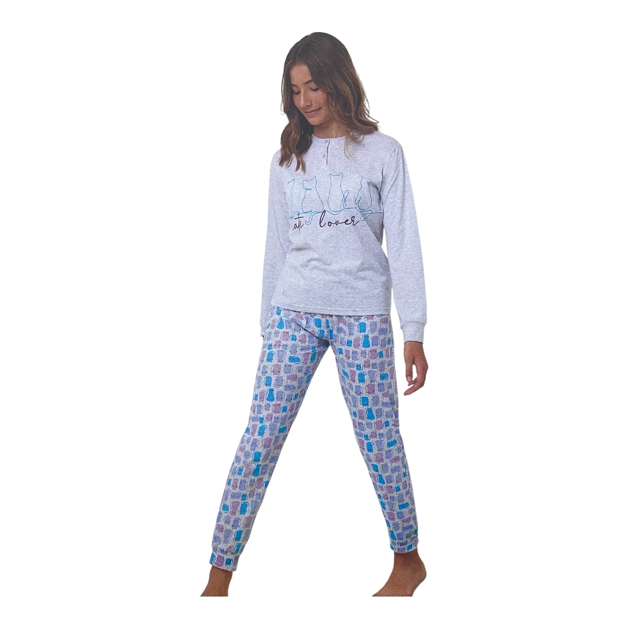 Pigiama Ragazza Lungo in Cotone Jersey Il Granchio Art.GP7106 - Boutique dell'Intimo e del Neonato