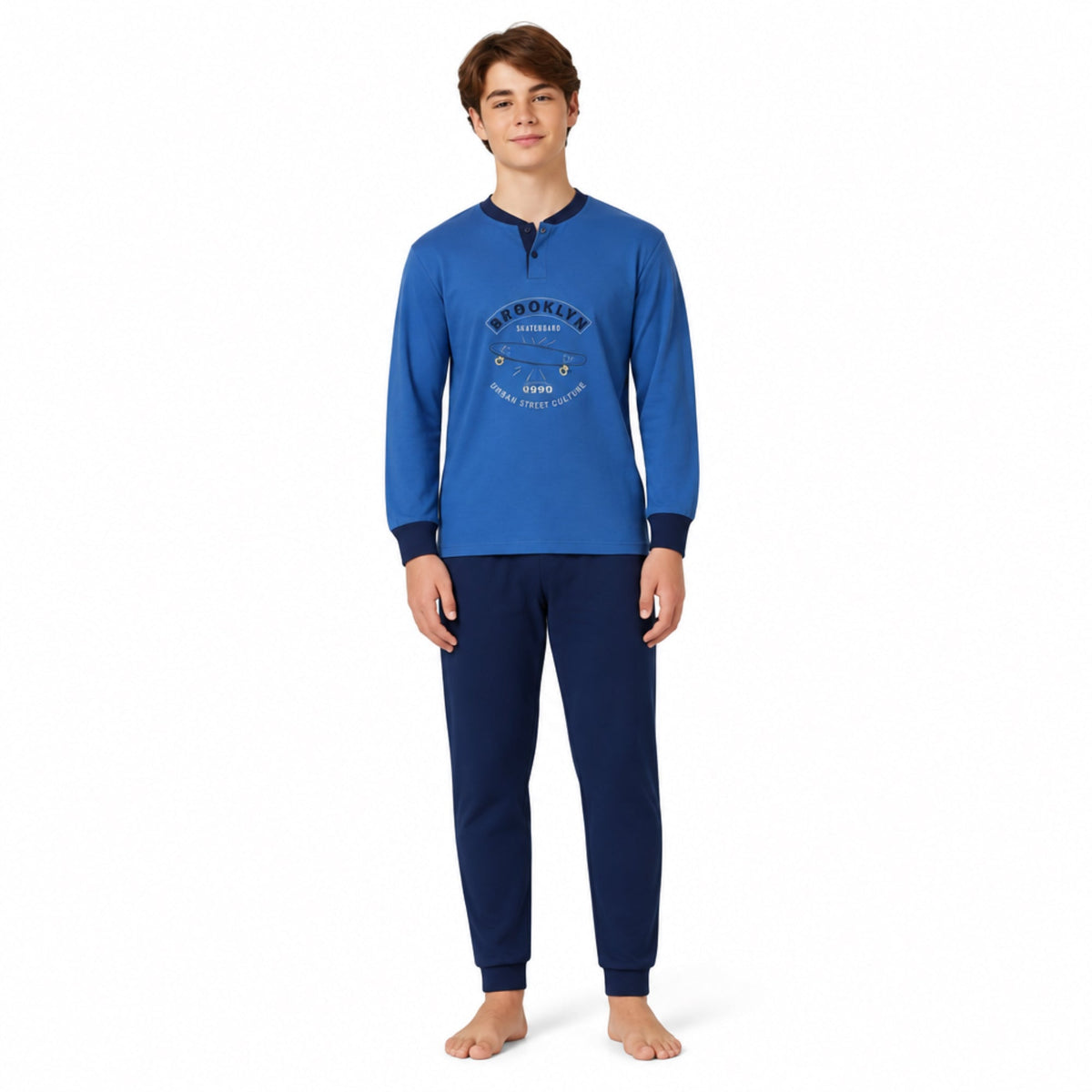 Pigiama Ragazzo in Caldo Cotone Serafino con Polsini Il Granchio Art.GP4164 - Boutique dell'Intimo e del Neonato