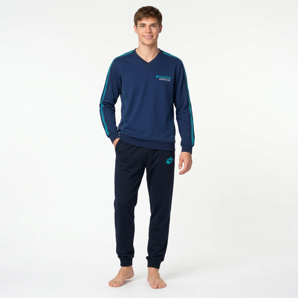 Pigiama Ragazzo in Caldo Cotone Serafino e Polsini Lotto Art.LP4245 - Boutique dell'Intimo e del Neonato