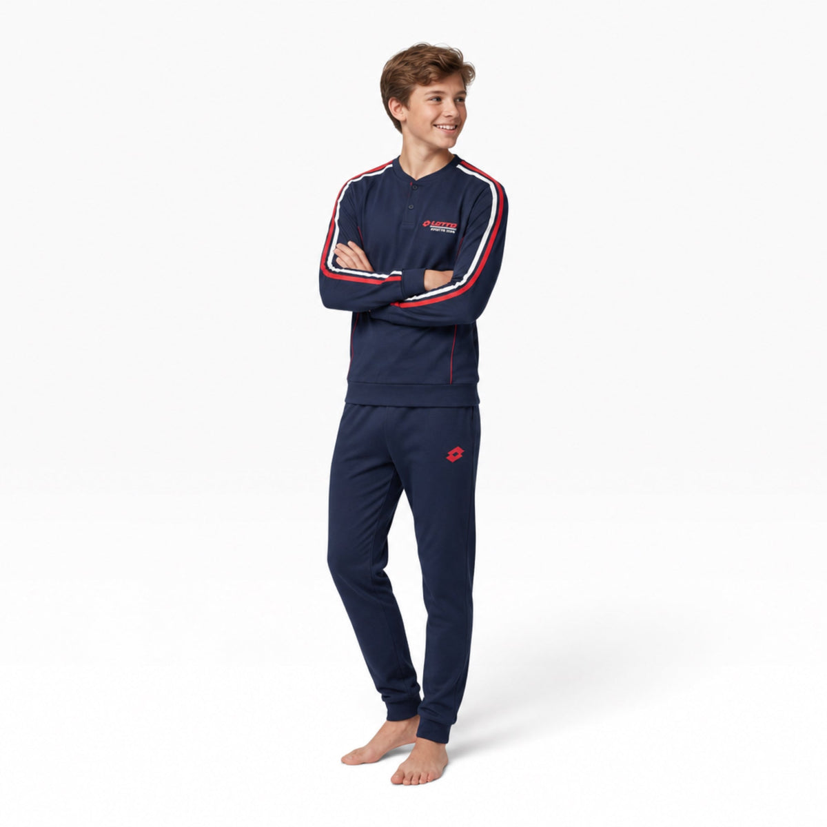 Pigiama Ragazzo in Caldo Cotone Serafino e Polsini Lotto Art.LP4245 - Boutique dell'Intimo e del Neonato