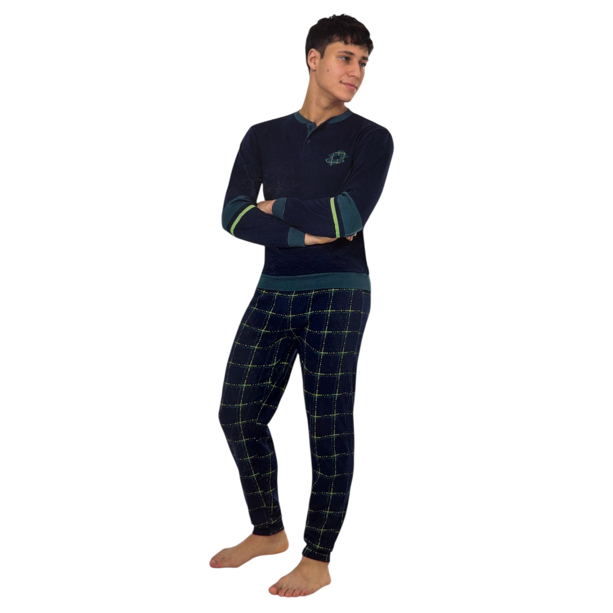 Pigiama Ragazzo Lungo in Caldo Cotone Serafino Lotto Art.LP4210 - Boutique dell'Intimo e del Neonato