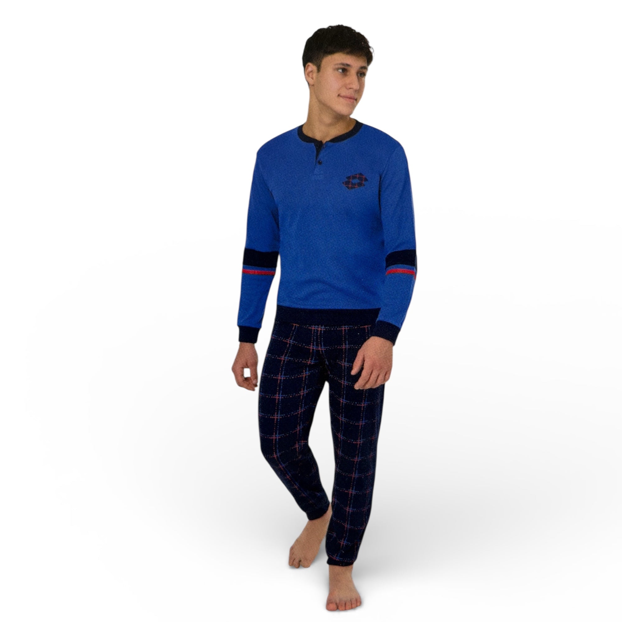 Pigiama Ragazzo Lungo in Caldo Cotone Serafino Lotto Art.LP4210 - Boutique dell'Intimo e del Neonato