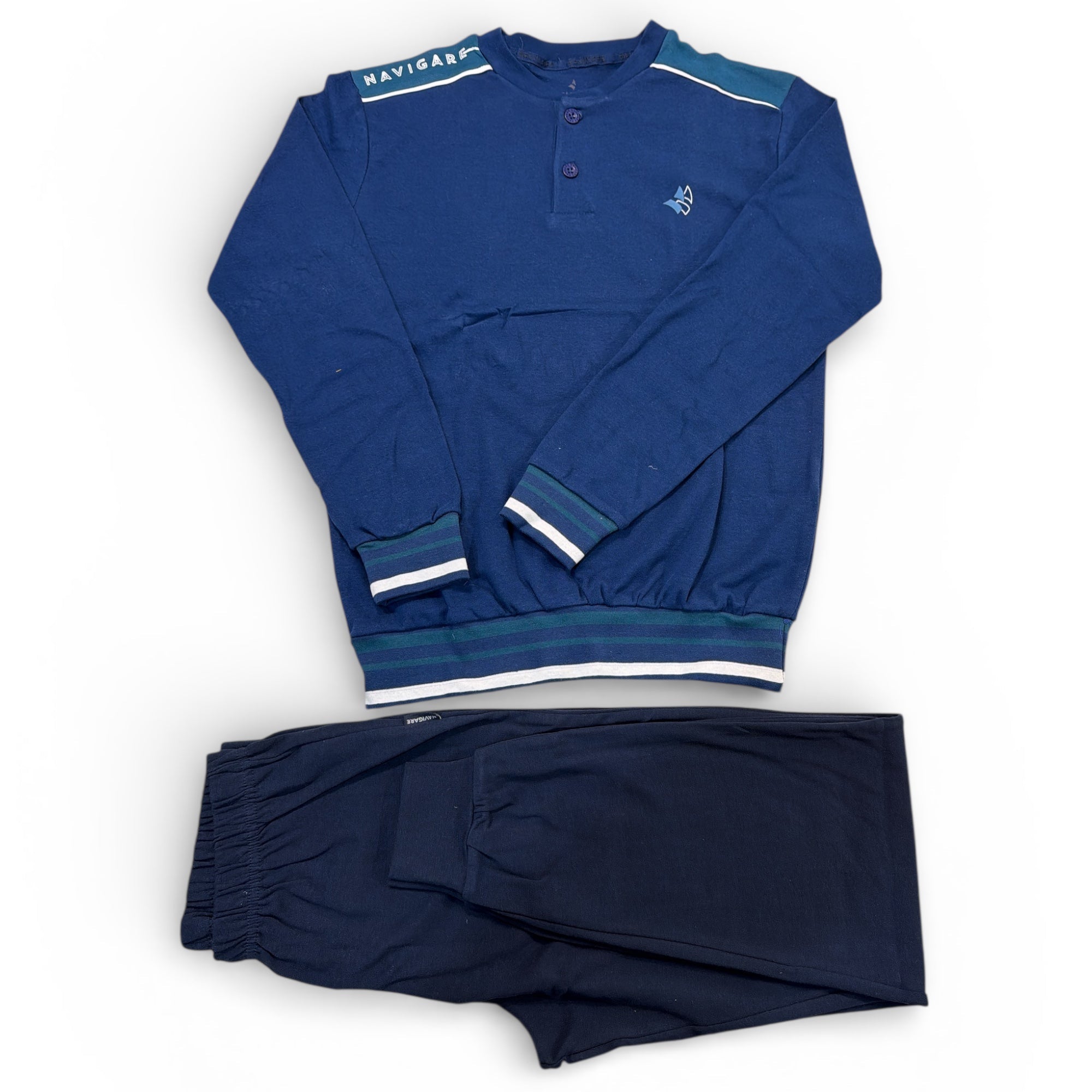 Pigiama Ragazzo Lungo in Caldo Cotone Serafino Navigare Art.1419006J - Boutique dell'Intimo e del Neonato