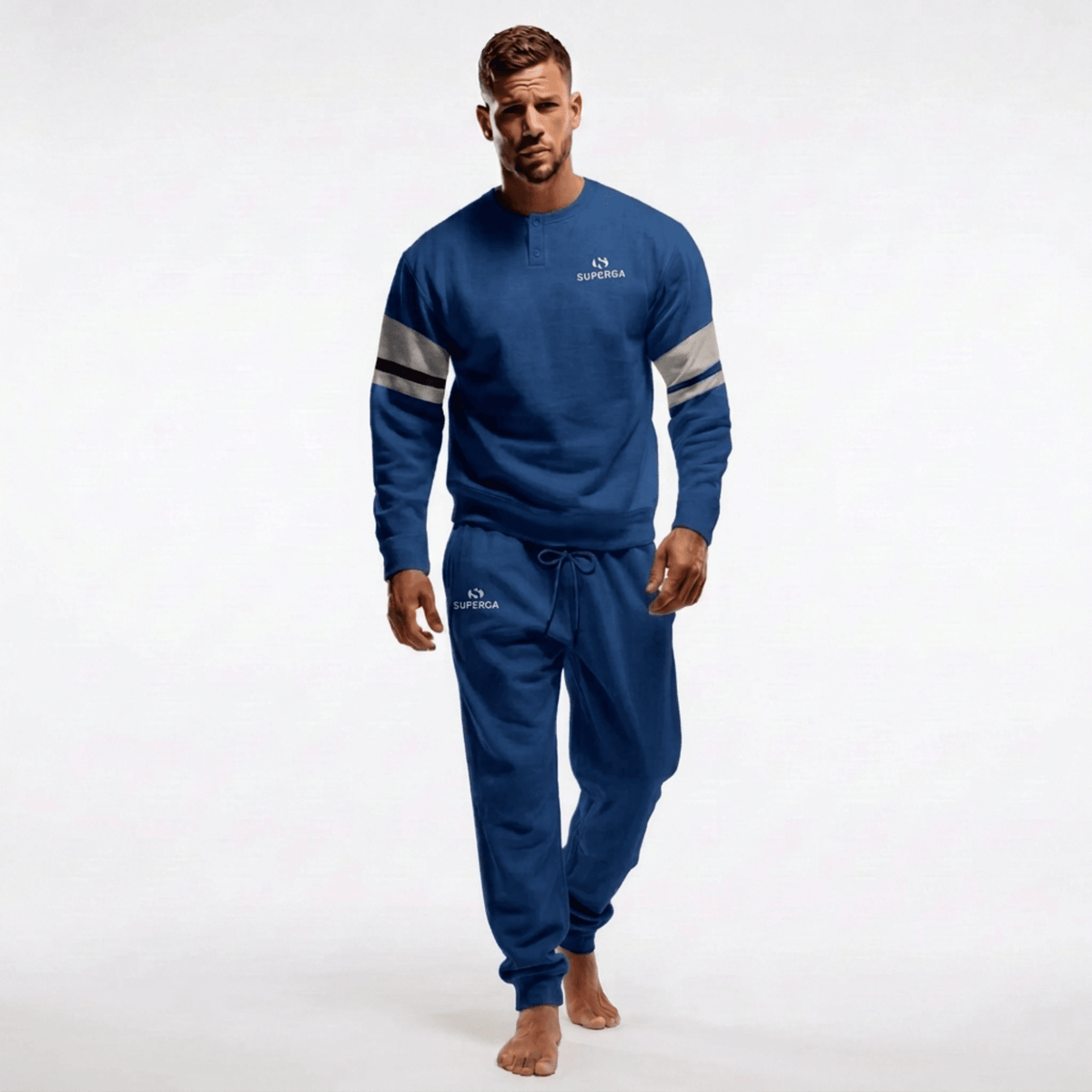 Pigiama Tuta Uomo Lungo in Caldo Cotone Serafino Superga Art.SMW26368 - Boutique dell'Intimo e del Neonato