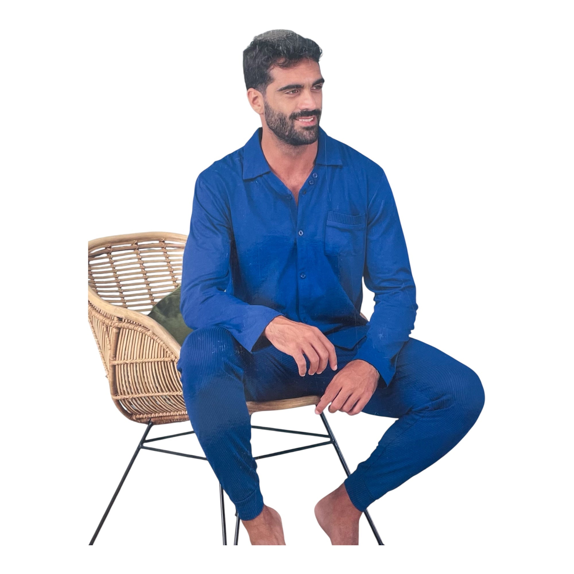 Pigiama Uomo Aperto Lungo in Cotone Jersey Oronero Art.OU446 - Boutique dell'Intimo e del Neonato