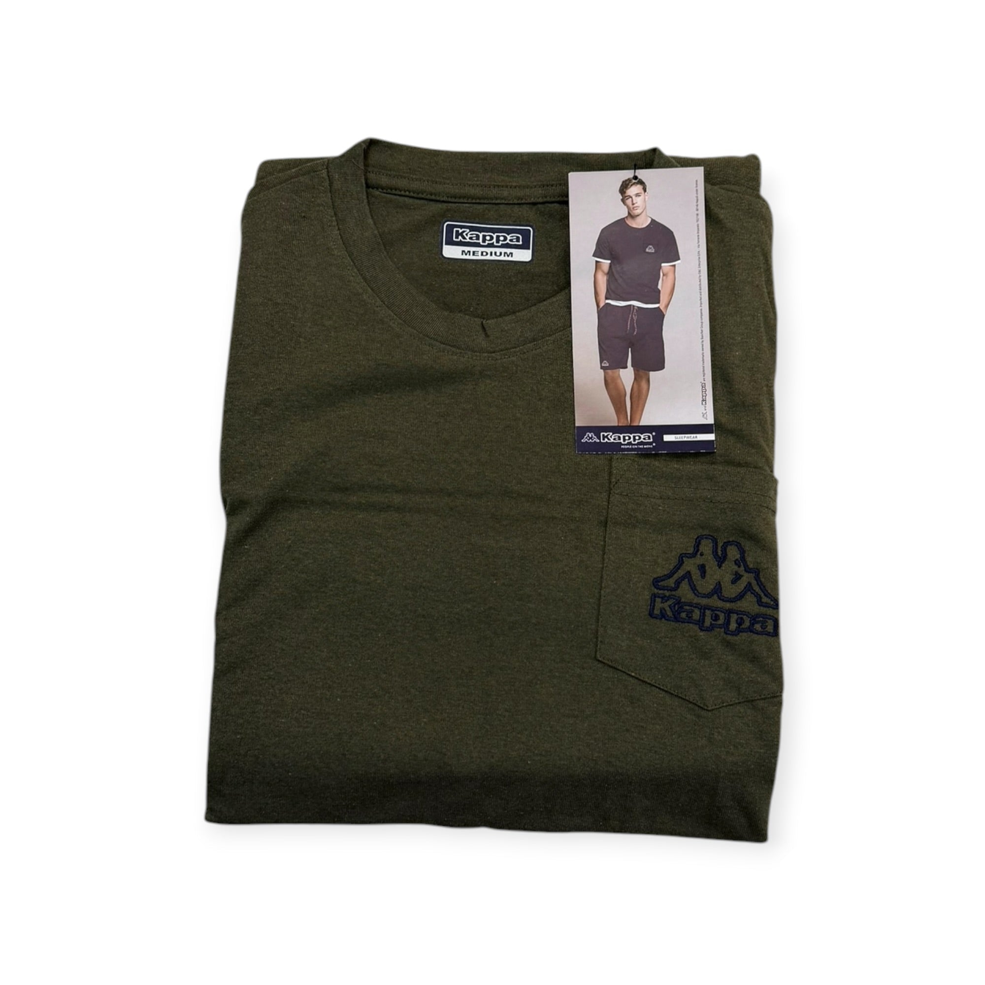 Pigiama Uomo Corto con Tasche in Cotone Jersey Girocollo Kappa Art.KMS26167 - Boutique dell'Intimo e del Neonato