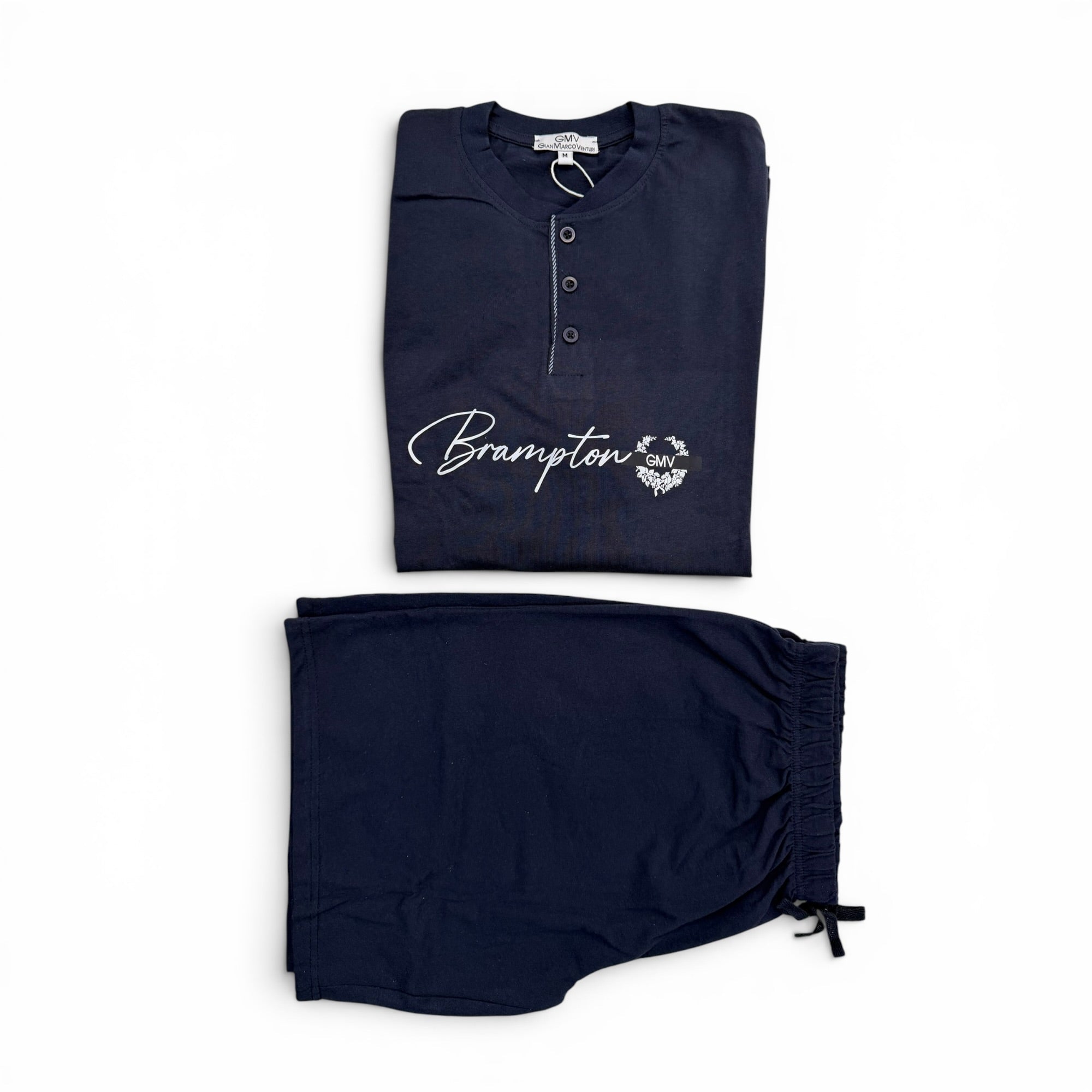 Pigiama Uomo Corto in Cotone Jersey Serafino GMV Art.94806 - Boutique dell'Intimo e del Neonato