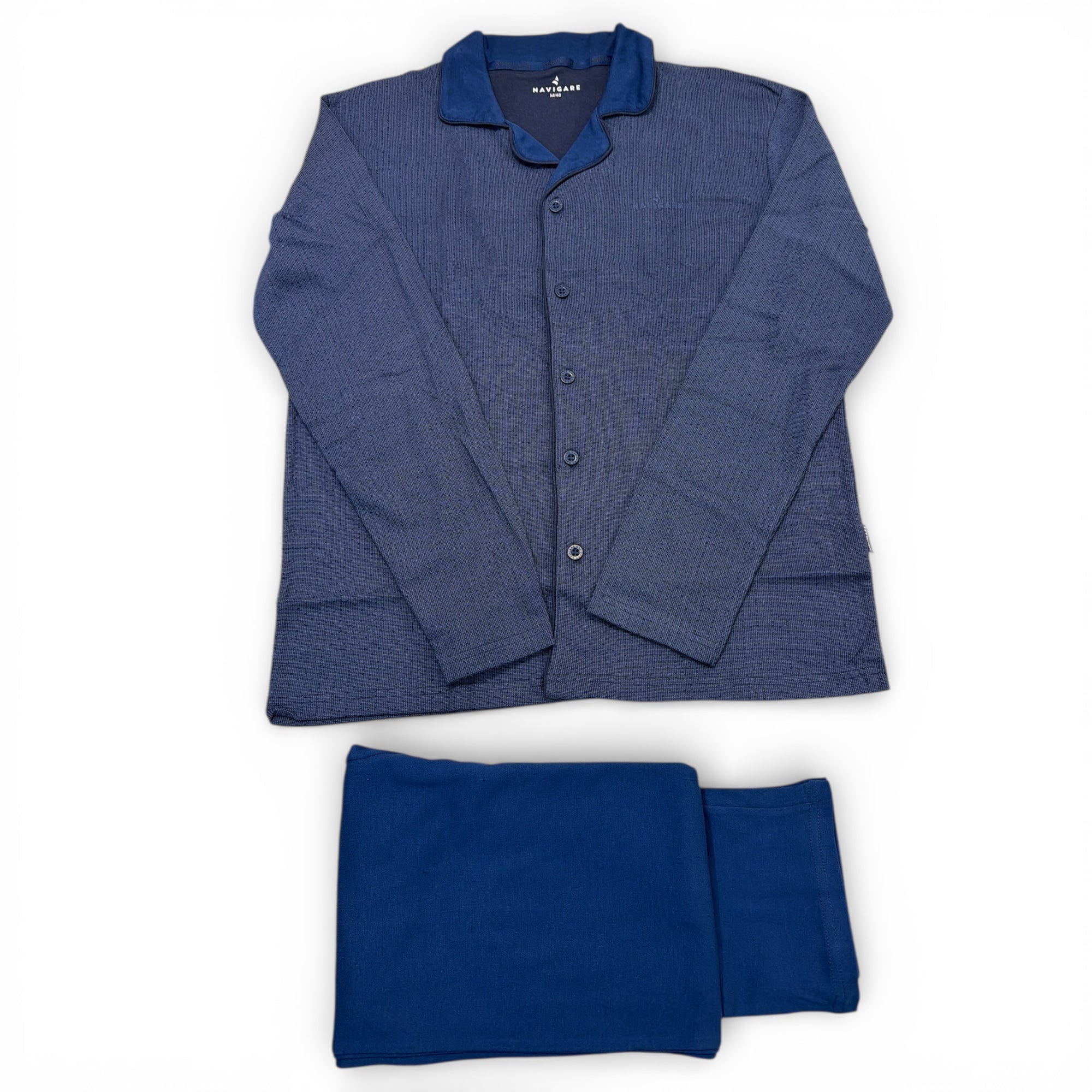 Pigiama Uomo Lungo in Caldo Cotone Aperto Davanti Navigare Art.141920 - Boutique dell'Intimo e del Neonato