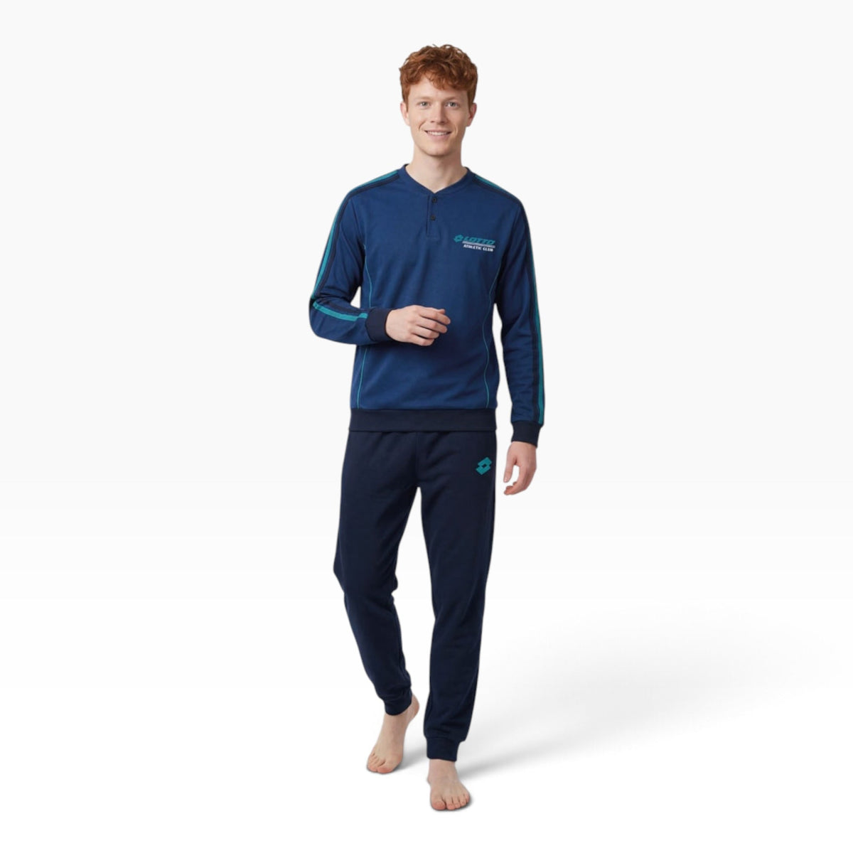 Pigiama Uomo Lungo in Caldo Cotone Serafino e Polsini Lotto Art.LP2142 - Boutique dell'Intimo e del Neonato
