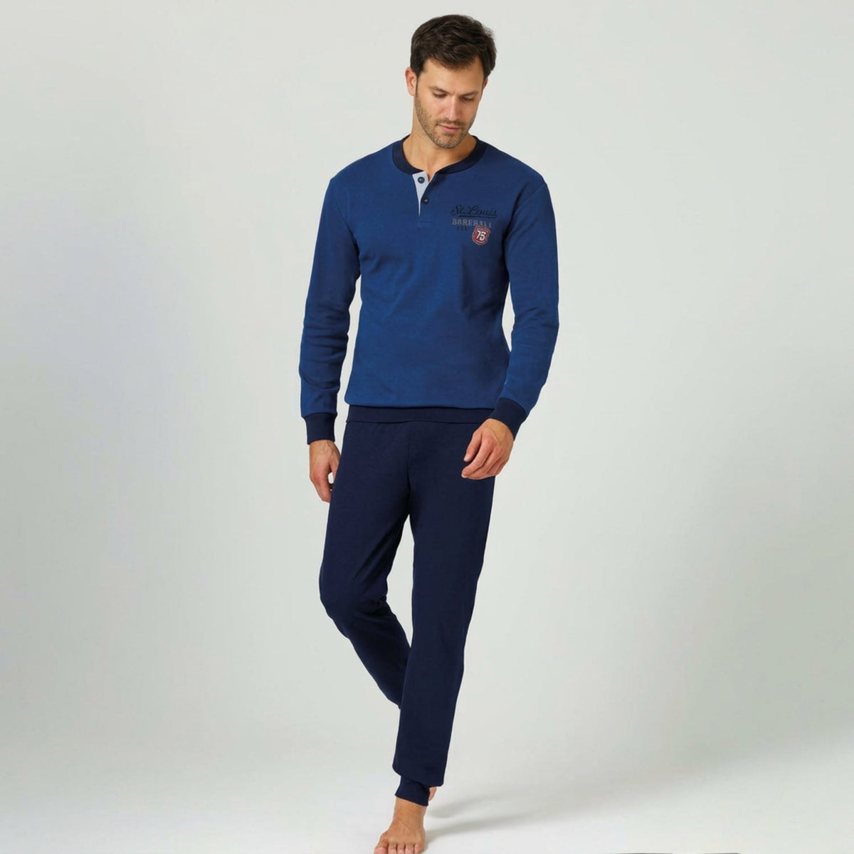Pigiama Uomo Lungo in Caldo Cotone Serafino Il Granchio Art.GP2120 - Boutique dell'Intimo e del Neonato