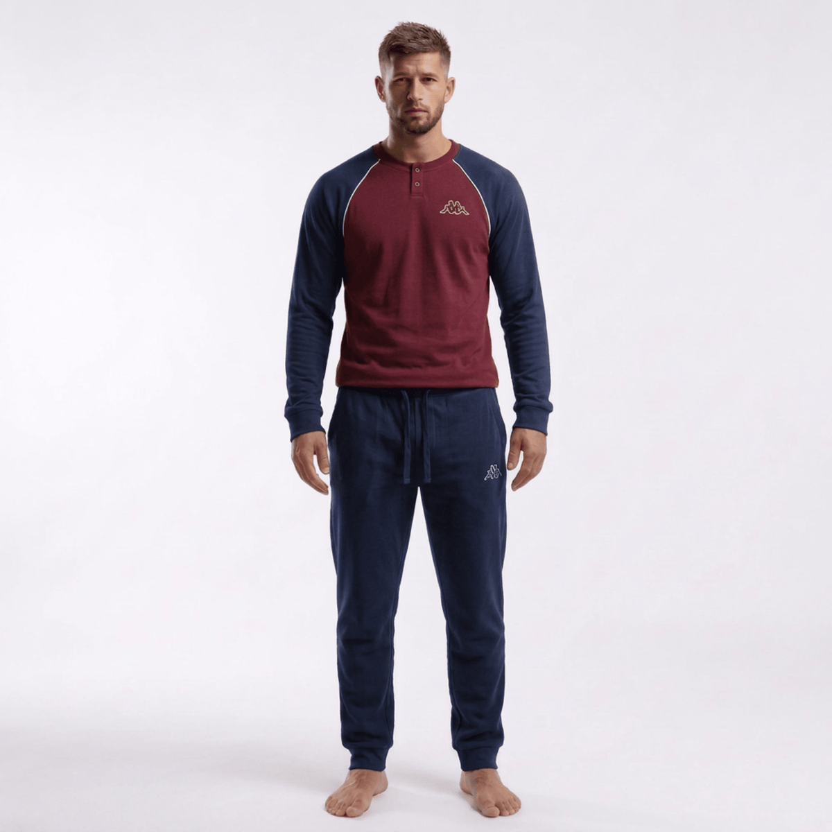 Pigiama Uomo Lungo in Caldo Cotone Serafino Kappa Art.KMW26548 - Boutique dell'Intimo e del Neonato