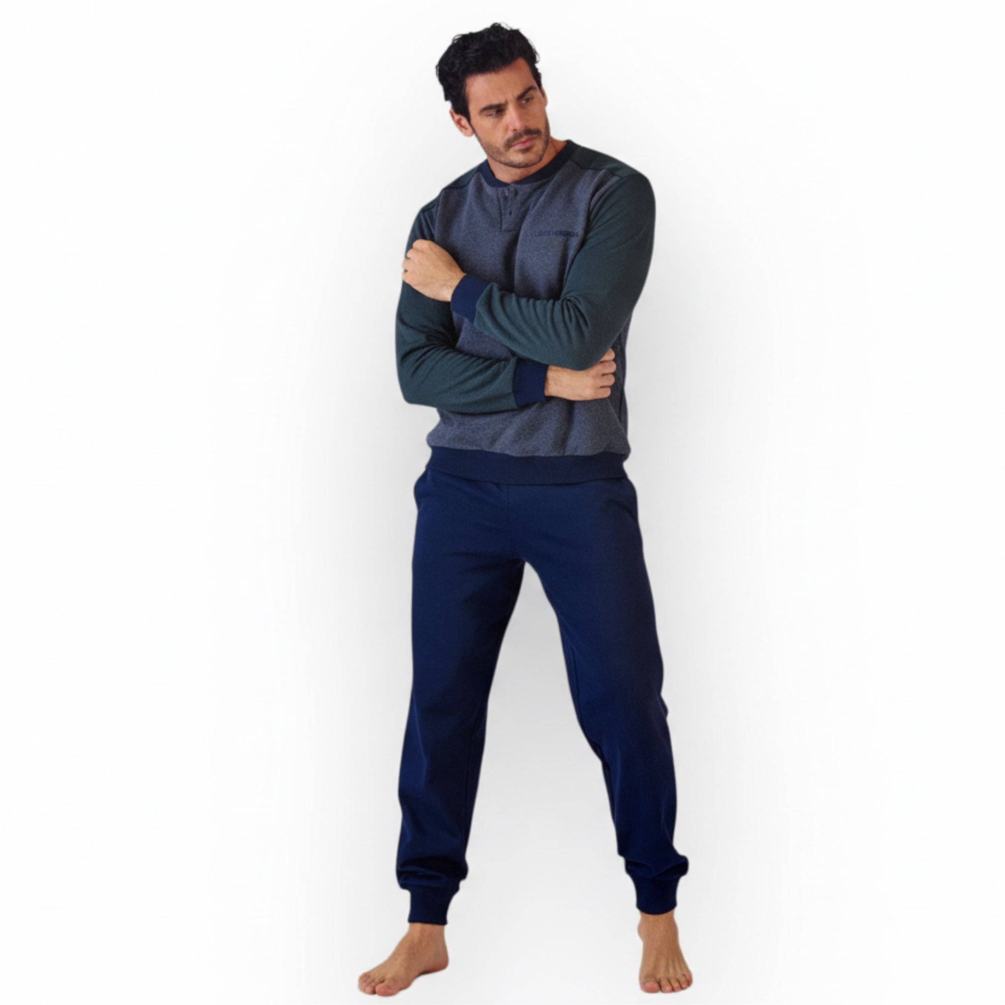 Pigiama Uomo Lungo in Cotone Felpato Serafino Navigare Art.141927 - Boutique dell'Intimo e del Neonato